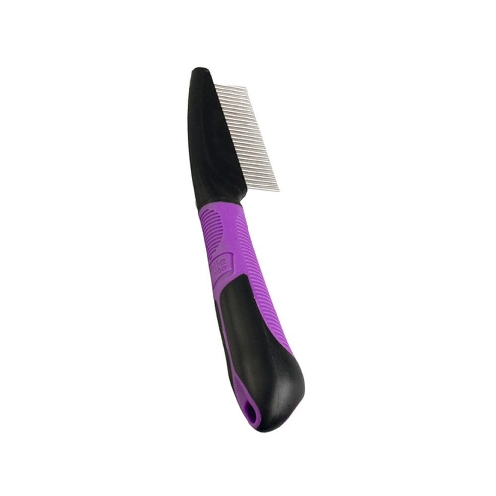 Karlie Fellkamm Pflegekamm Entfilzungskamm Hundekamm, Metall, (Spar-Set, 1-tlg), grobe Zinken, Anti-Rutsch-Softgriff, ergonomisch