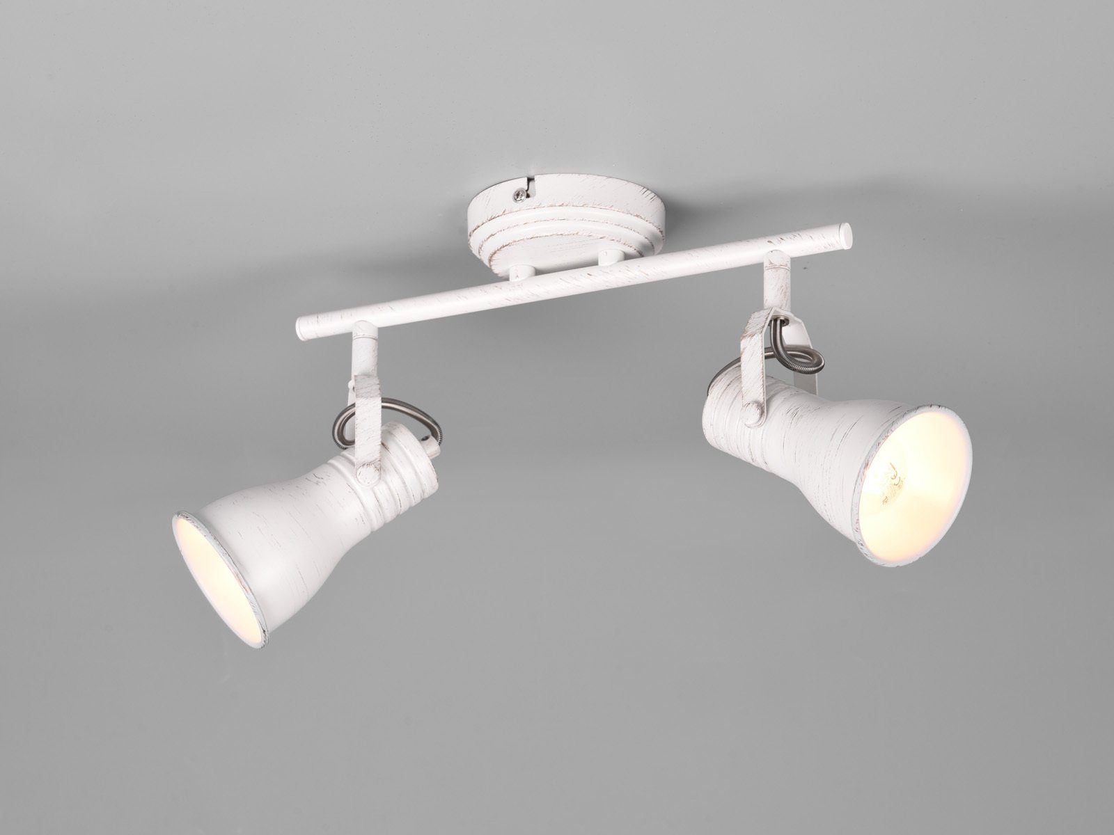 TRIO Leuchten LED Deckenstrahler, Dimmfunktion, extern dimmbar, LED wechselbar, warmweiß, Decken-Lampe Industrie-Design über-n Esstisch 2-flammig, Breite 30cm