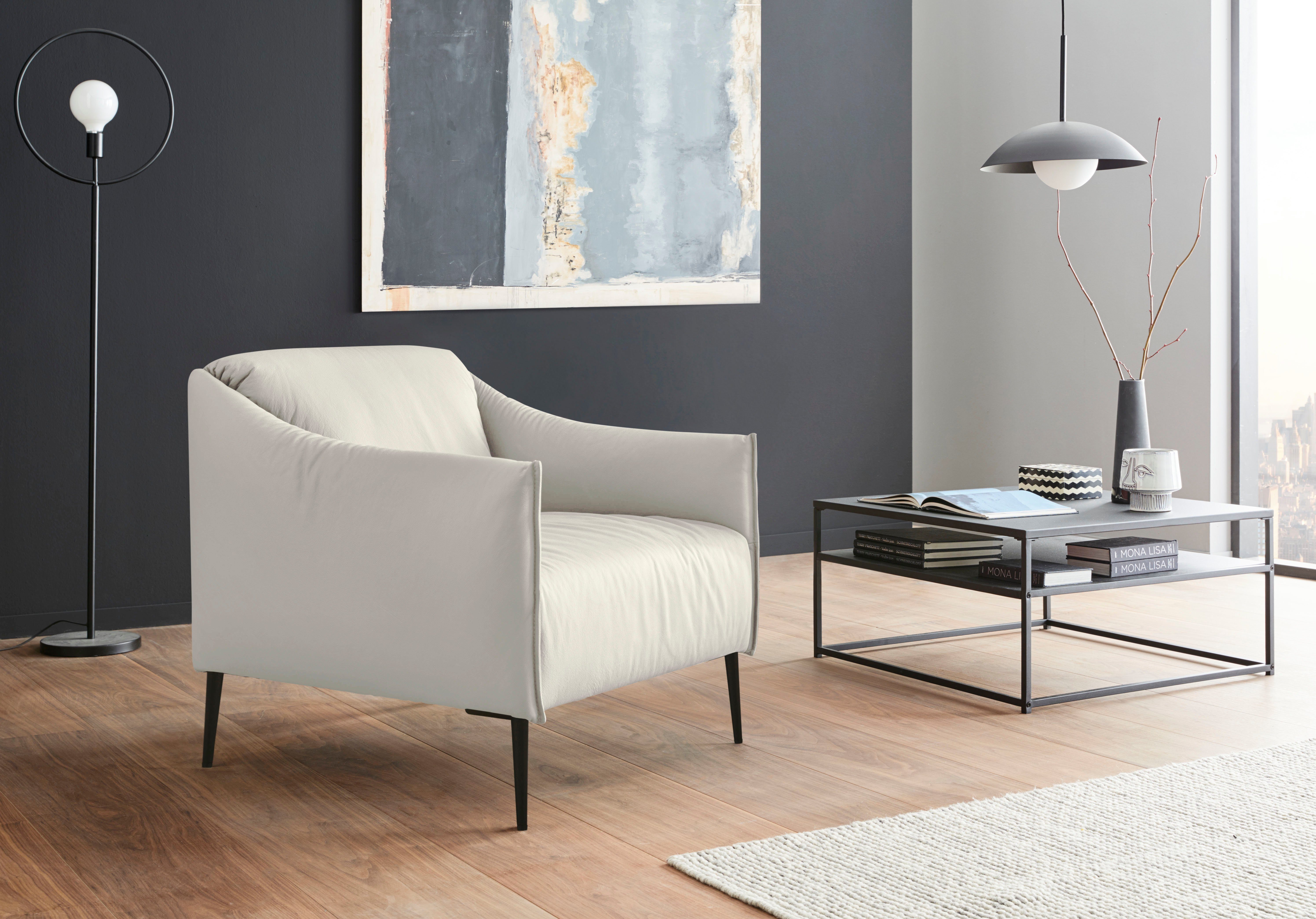 W.SCHILLIG Cocktailsessel sally, mit Metallfüßen in Schwarz pulverbeschichtet