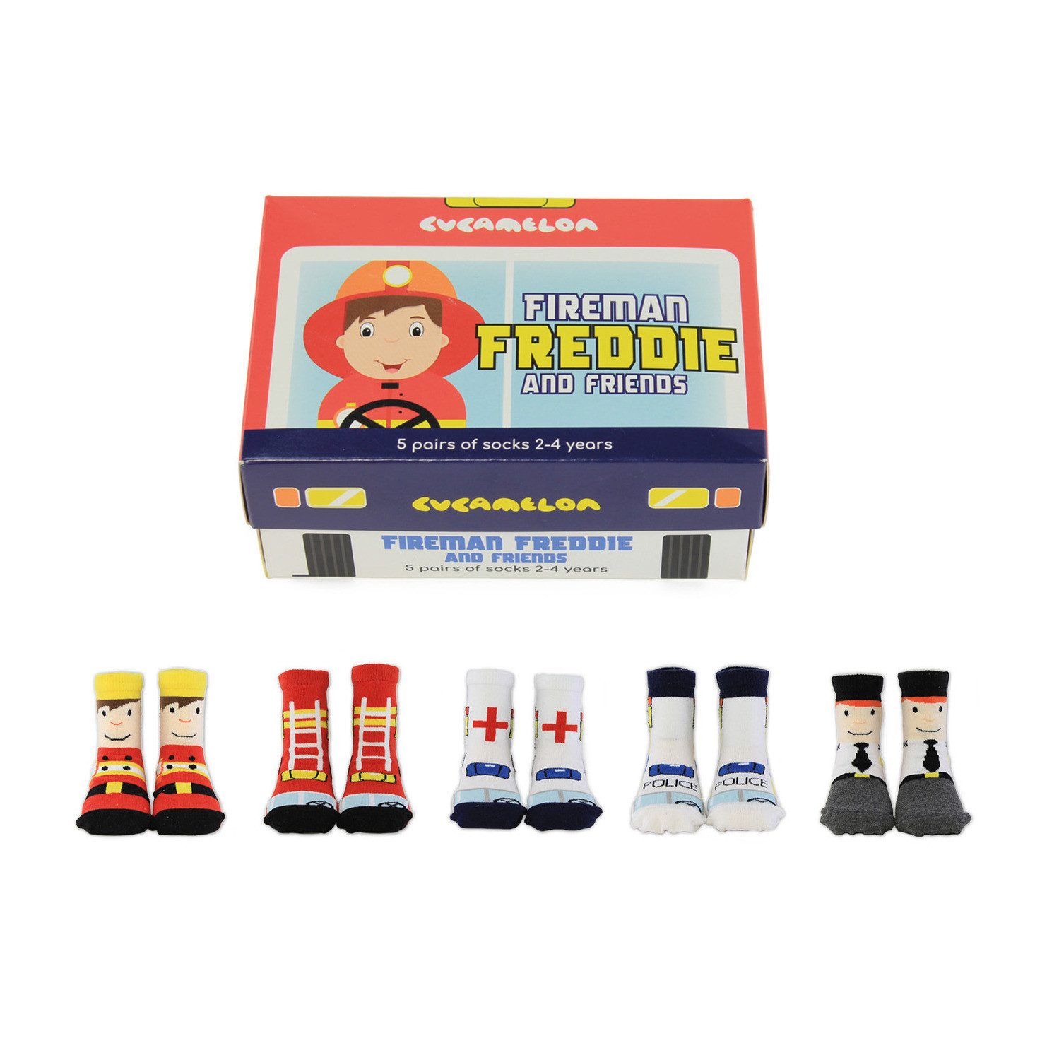 Cucamelon Freizeitsocken Feuerwehrmann Freddie und Freunde Cucamelon Socken für Kleinkinder (5