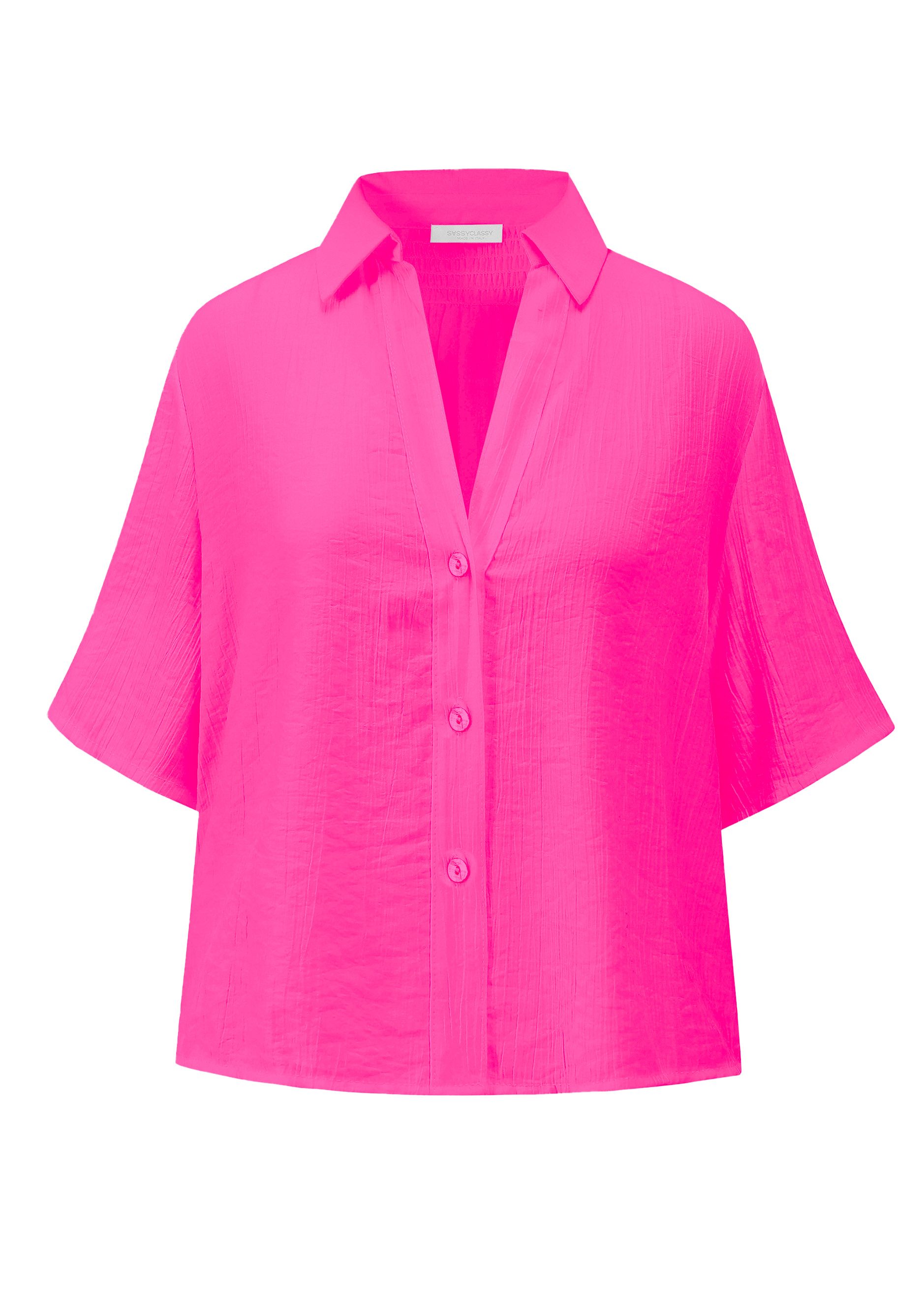 SASSYCLASSY Langarmbluse Bluse in Crincle Optik für Damen Sommerliche Bluse günstig online kaufen