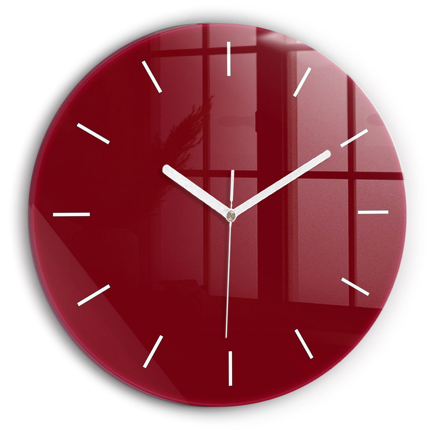 Tulup Wanduhr Wanduhr Glasrunde Uhr Moderne Glaswanduhr 30cm Uhr aus gehärtetem Glas
