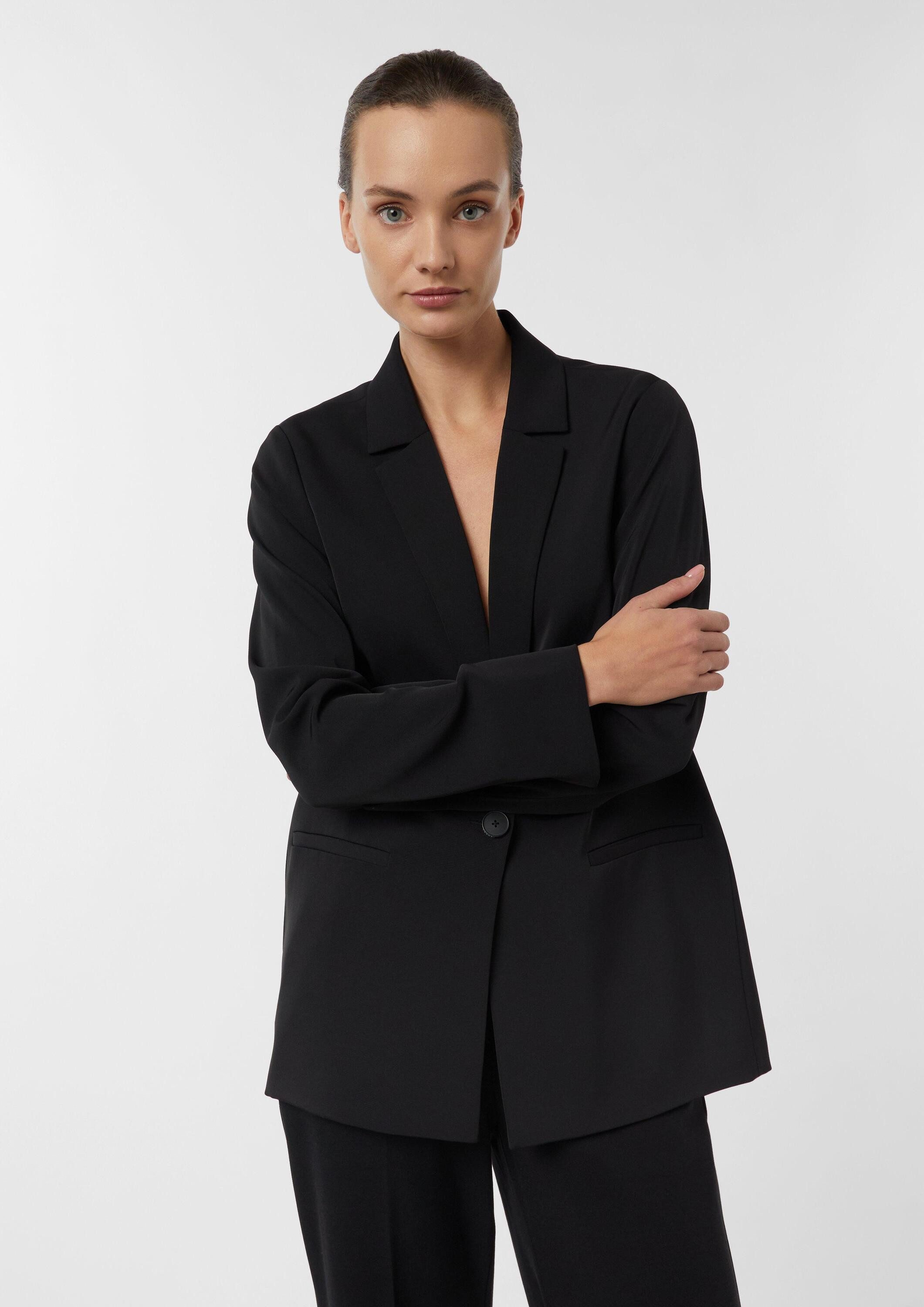 comma Jackenblazer Indoor-Jacke Fließender Oversize-Blazer