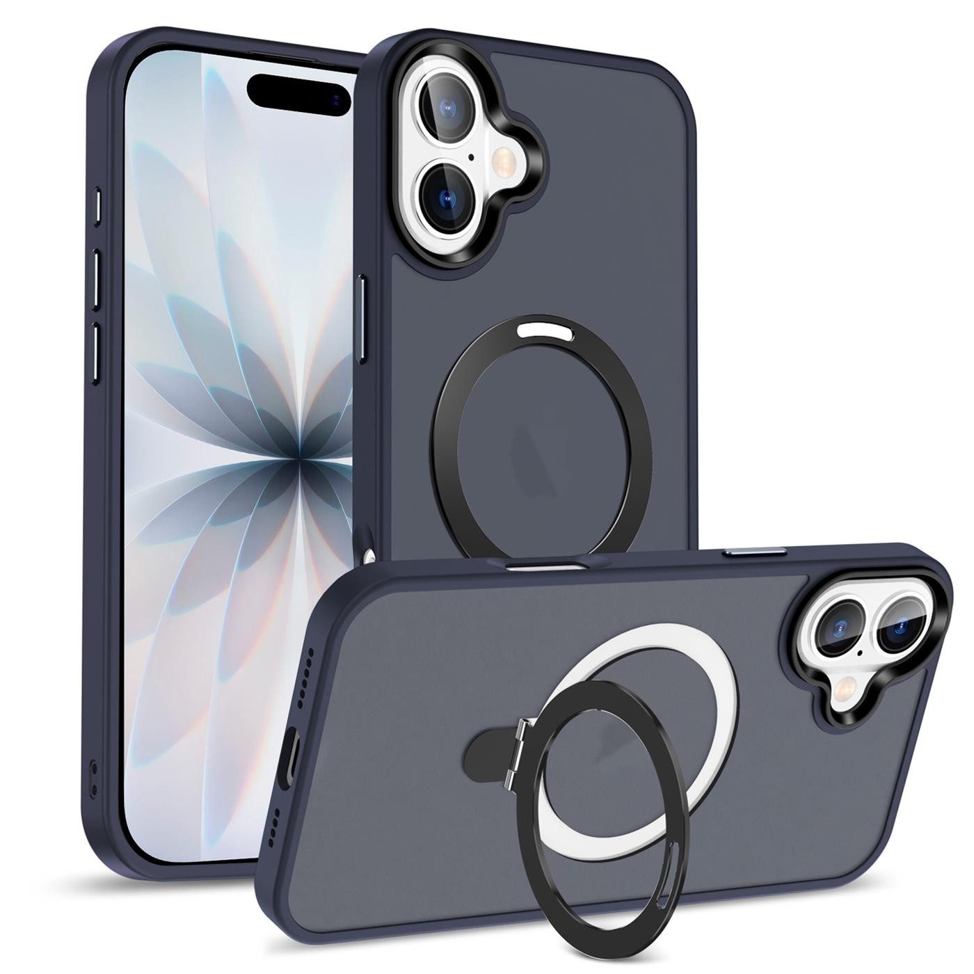CoolGadget Handyhülle Hybrid Luxury Handy Case für iPhone 17 6,3 Zoll, Hülle Massiv Metallring aufklappbar Schutzhülle für Magsafe Zubehör