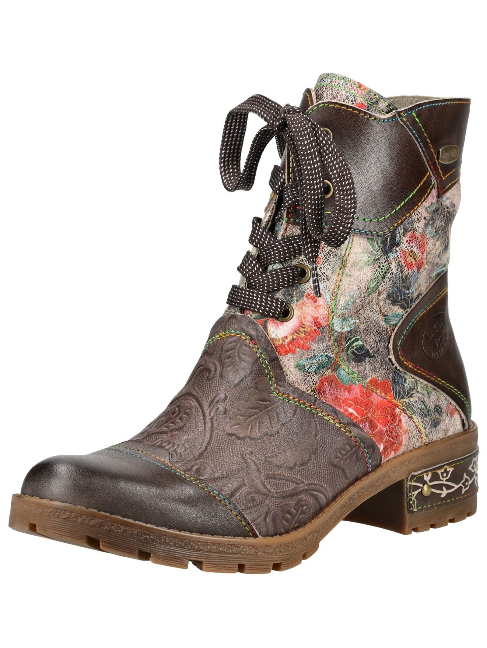 LAURA VITA Stiefelette Lederimitat/Textil Schnürstiefelette günstig online kaufen
