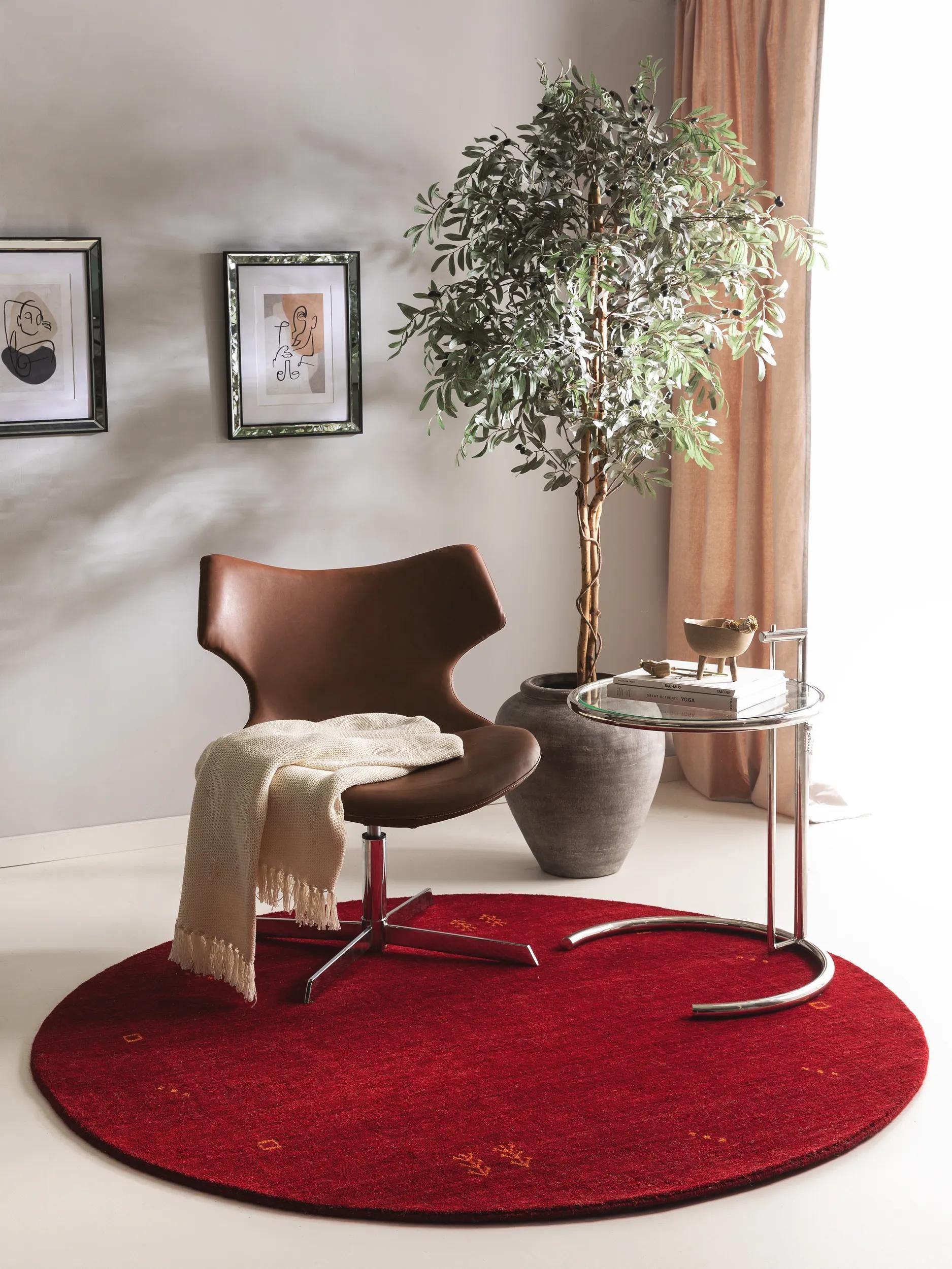 benuta Wollteppich Jamal, rund, Höhe: 6 mm, Wolle, Teppich Wohnzimmer, Schlafzimmer, Esszimmer, Flur, Hygge