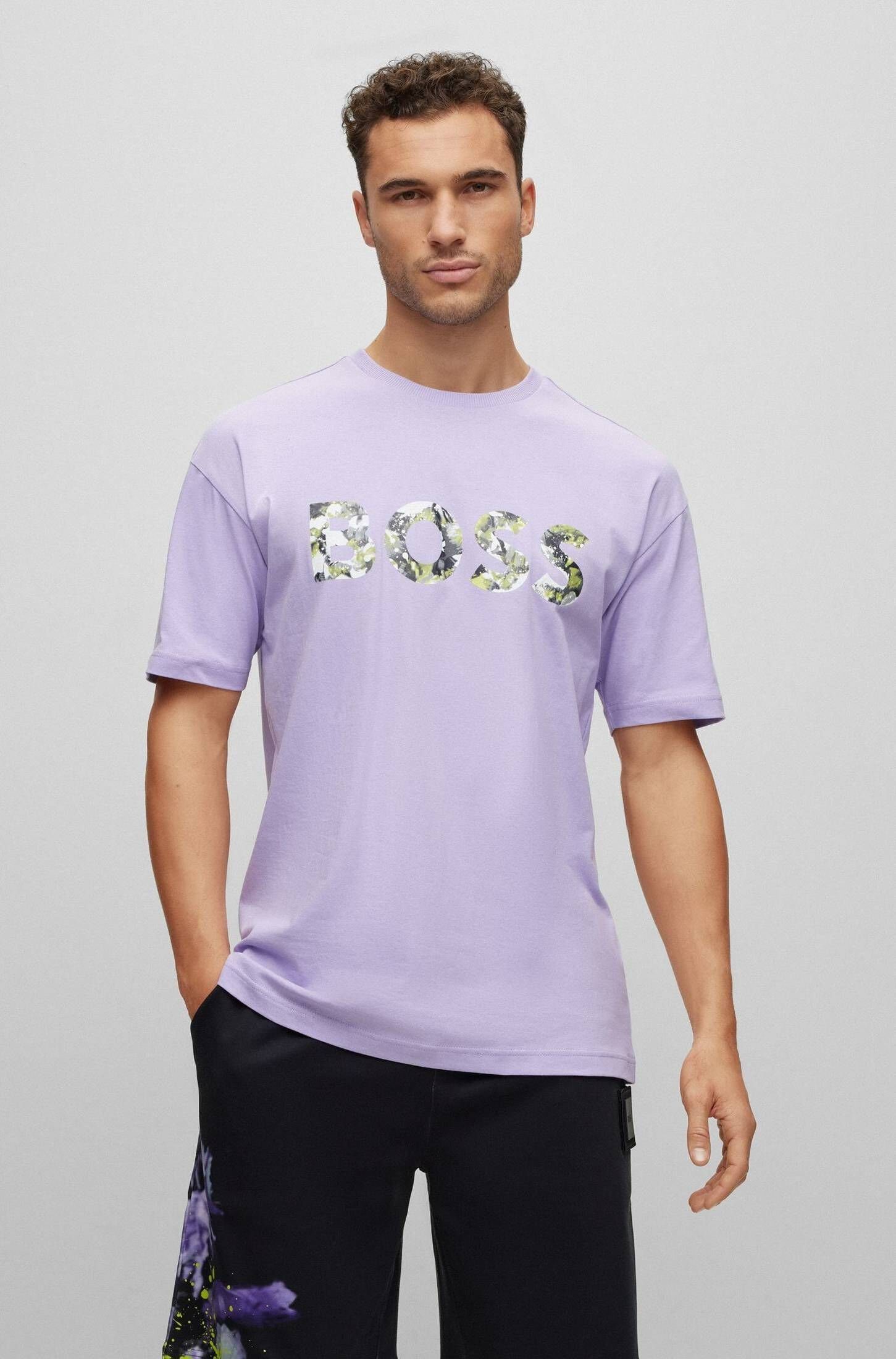 BOSS T-Shirt LOTUS Herren (68) purple (1-tlg) T-Shirt