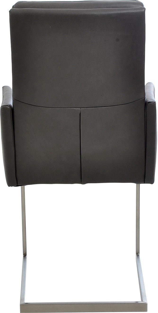 K+W Komfort & Wohnen Armlehnstuhl, oder in schwarz Hochkantrohr, Edelstahloptik Untergestell stabiles