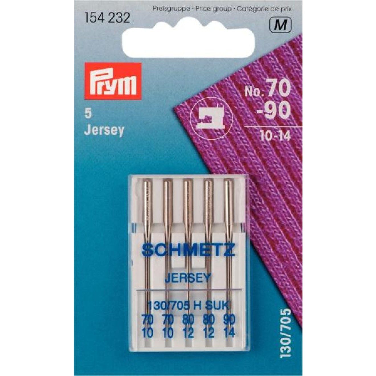 Stricknadeln Nähmaschinennadeln 130/705 Jersey 70-90 5 St