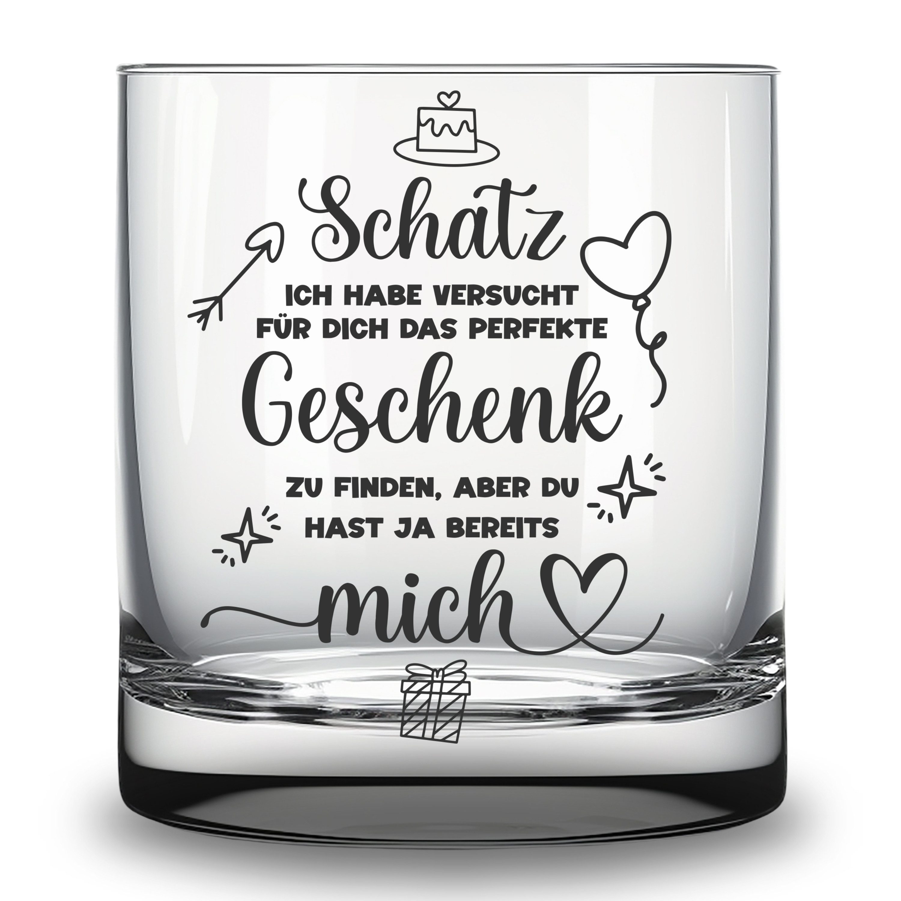 Whiskyglas Glas mit Gravur für Verliebte Geschenk Valentinstag Hochzeitstag Liebe