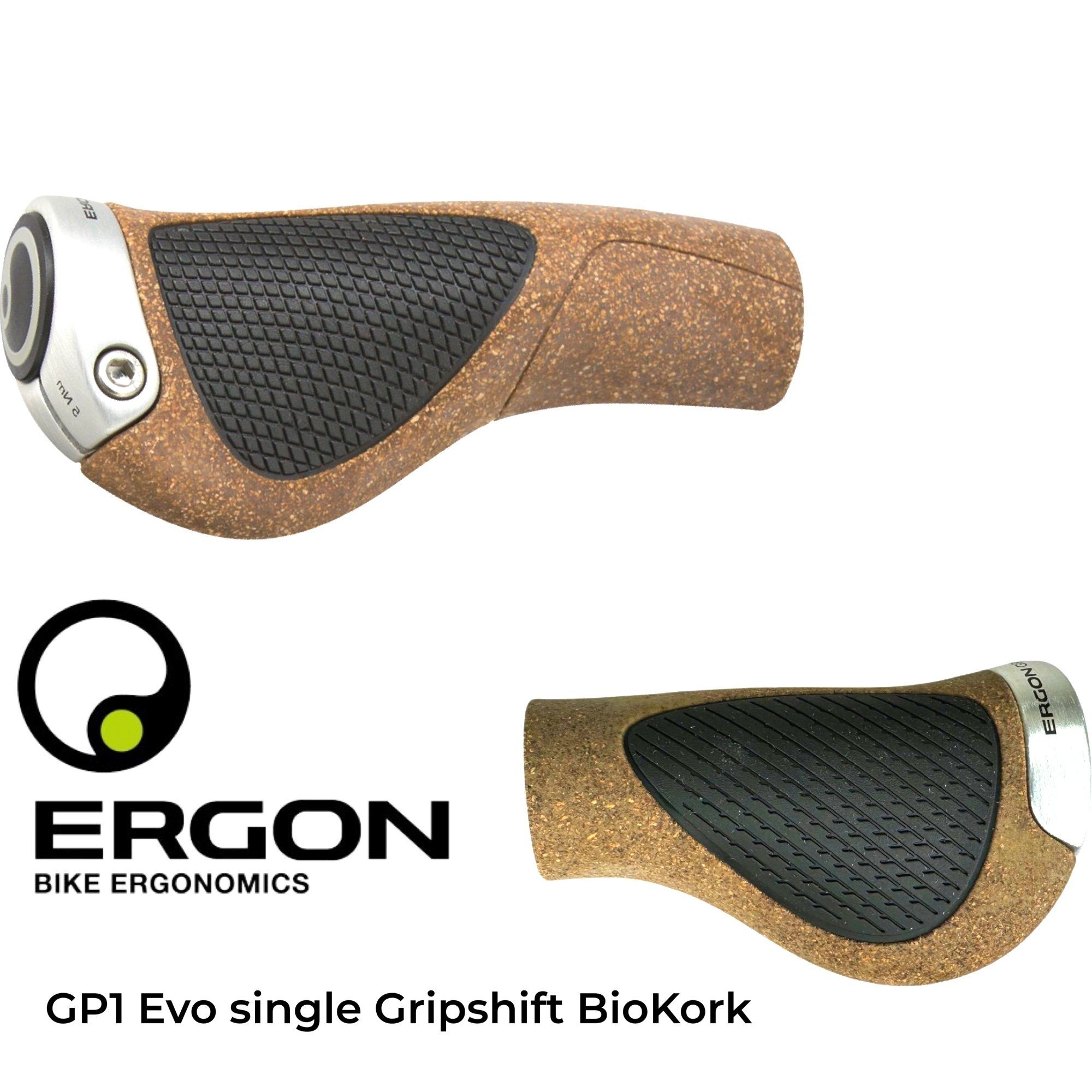 Ergon Fahrradlenker Ergon GP1 EVO BioKork Single Shift Mtb City Tour Ebike Fahrrad Griffe