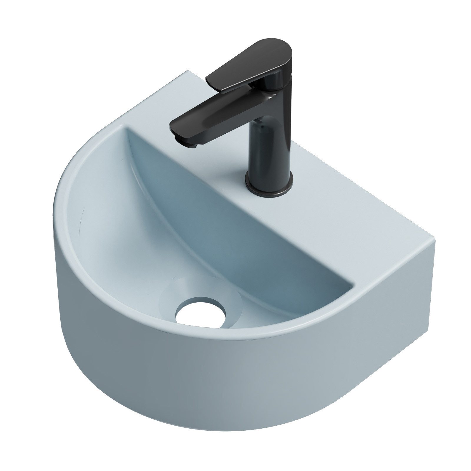 EMKE Aufsatzwaschbecken Hängewaschbecken Oval,extra klein Platzsparendes, günstig online kaufen