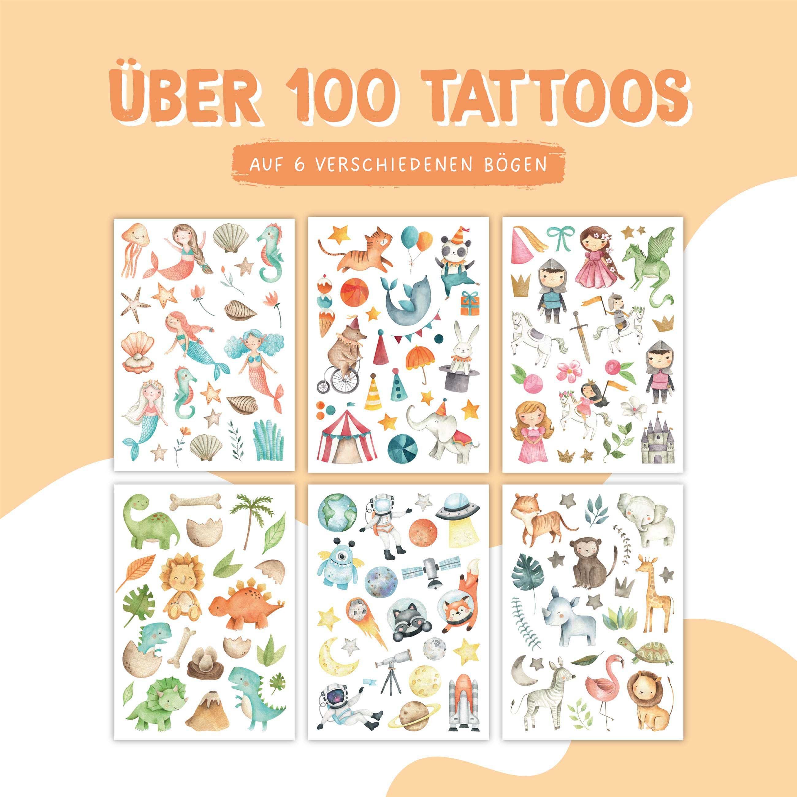 PAPIERDRACHEN Kindertattoo 100 Kindertattoos zum Aufkleben