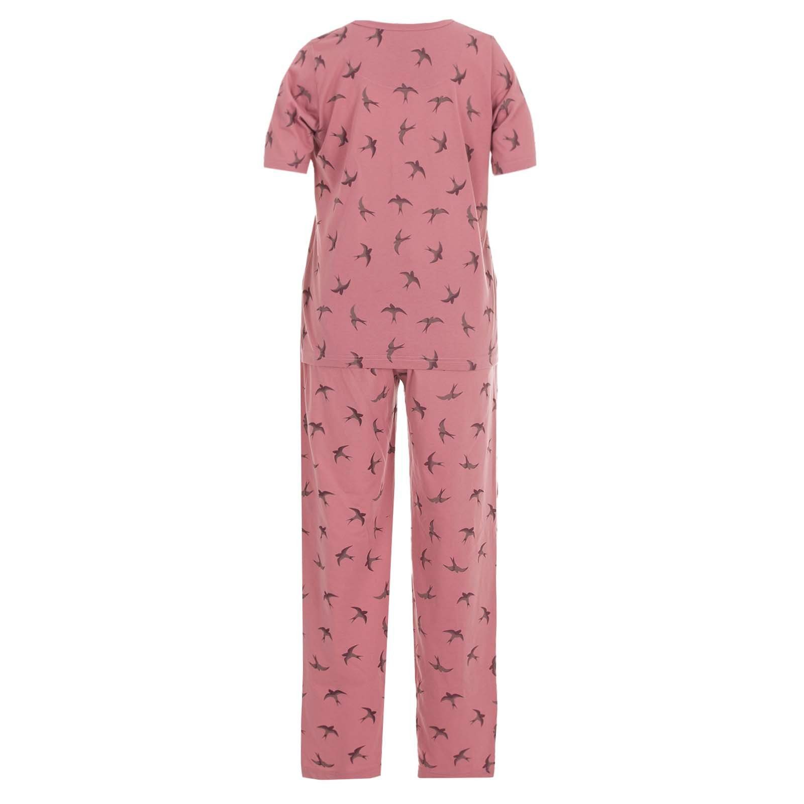Schlafanzug Kurzarm Schwalbe Set zeitlos altrosa Pyjama -