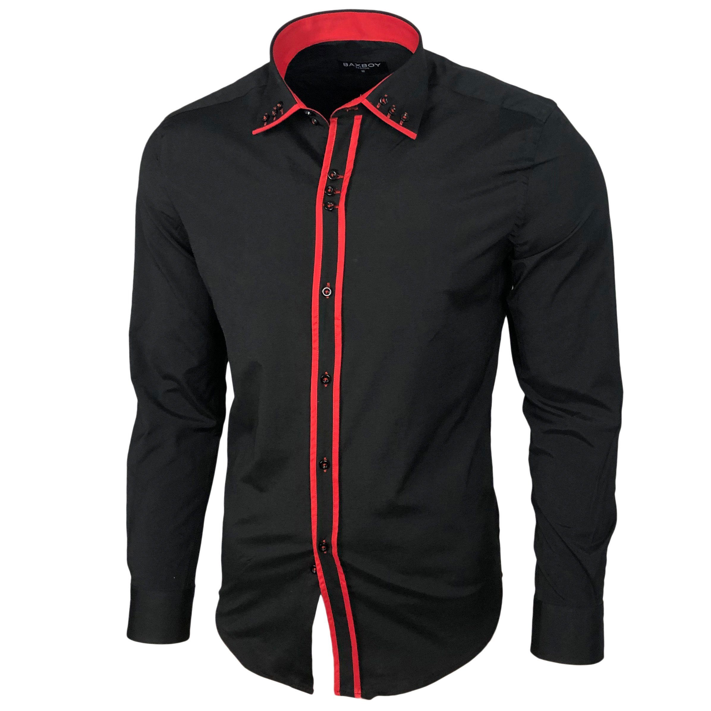 Baxboy Langarmhemd Baxboy Herren Hemd Kentkragen günstig online kaufen