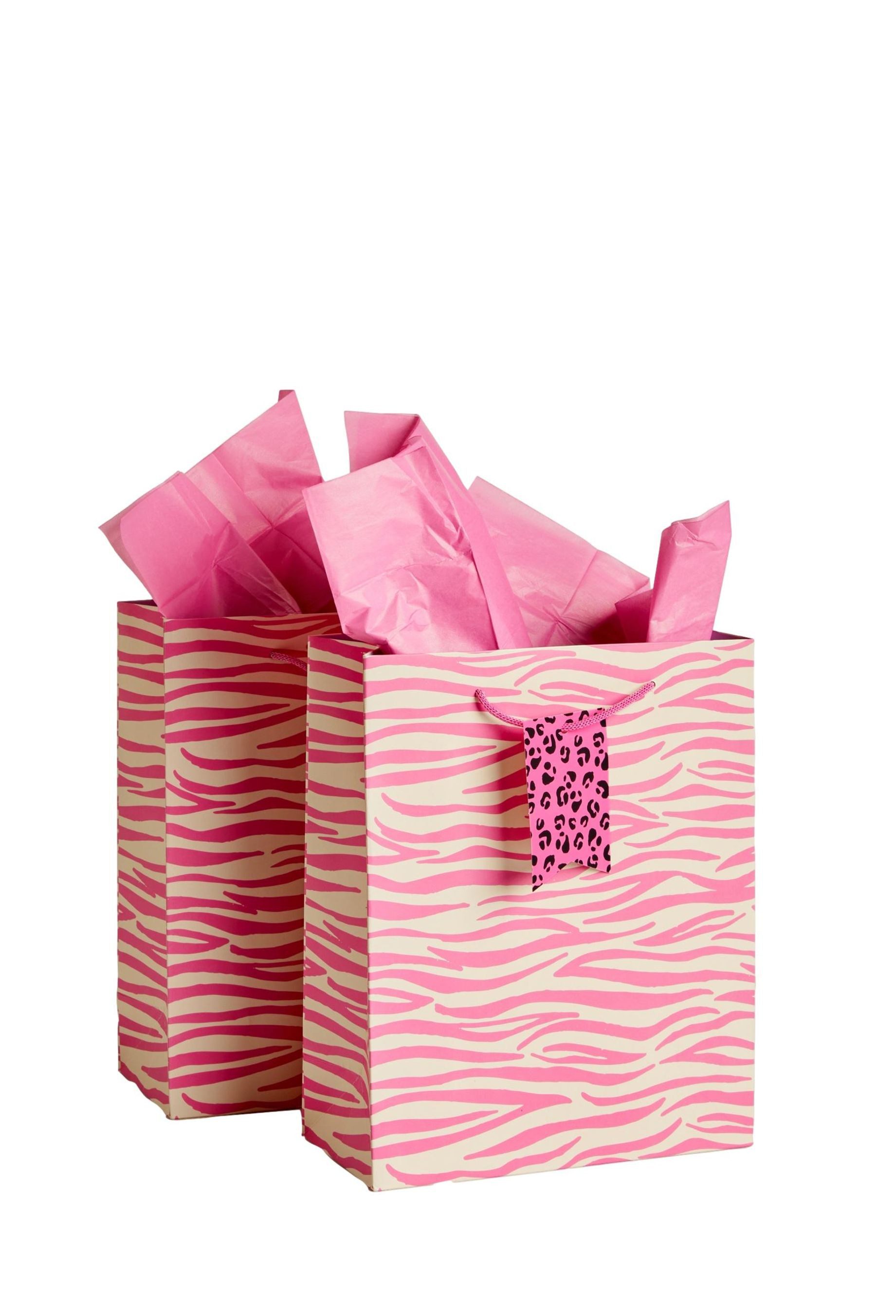 Next Geschenkpapier Set mit 2 mittelgroßen Zebramuster Geschenktüten, (1St)