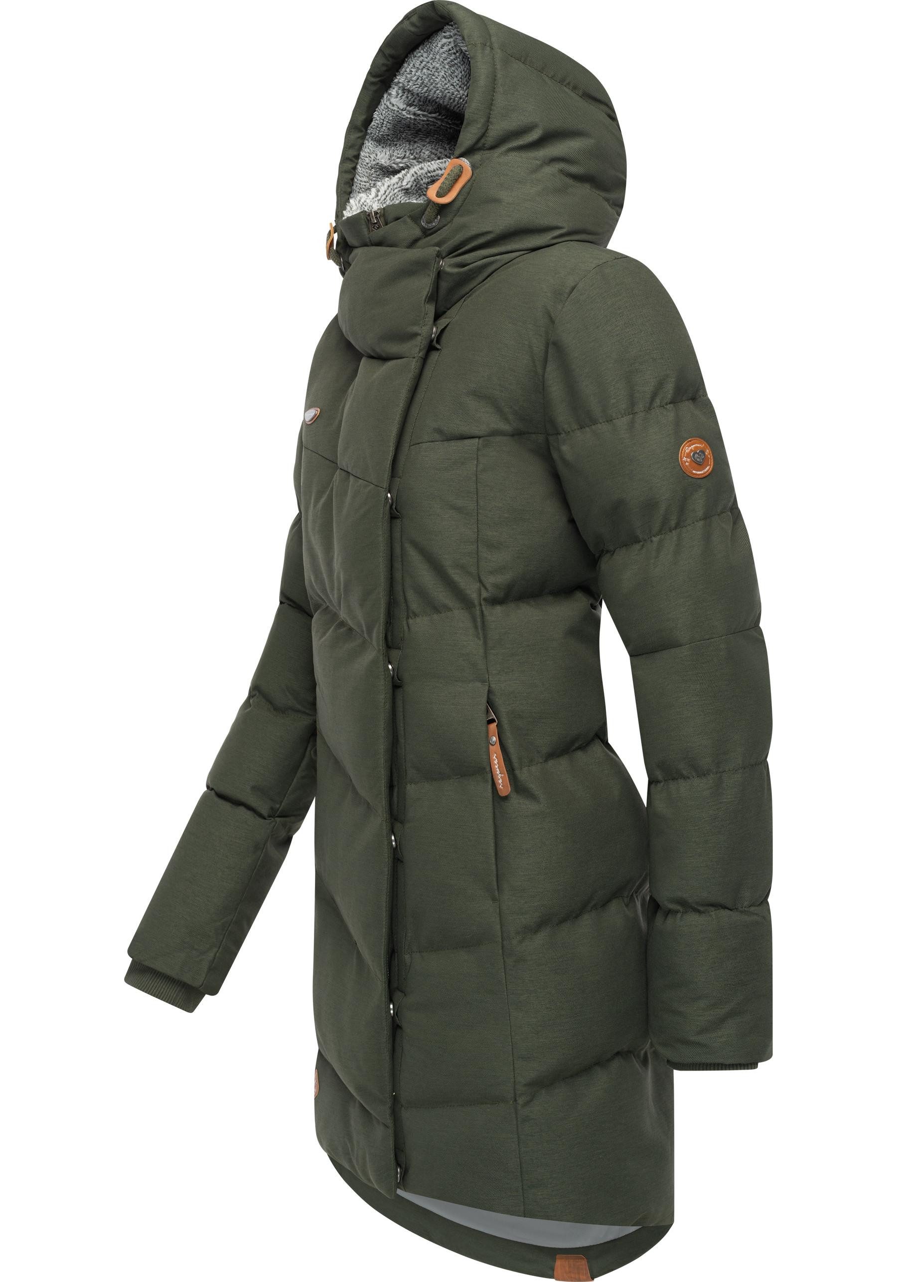 Ragwear Wintermantel Pavla stylischer Winterparka mit Teddyfutter und Kapuze