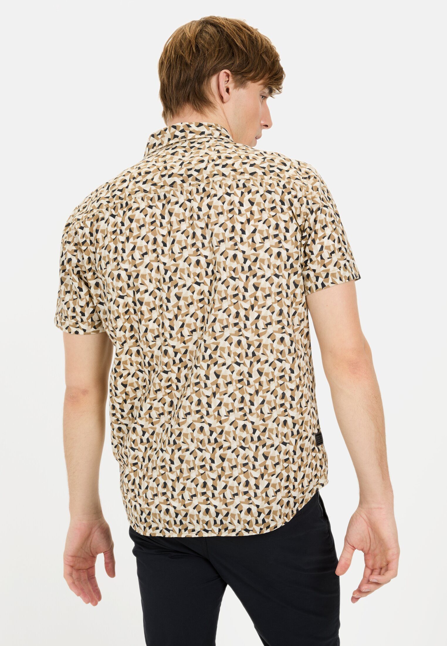 camel active Kurzarmhemd mit Strukturmuster Kurzarm Kentkragen Kentkragen günstig online kaufen
