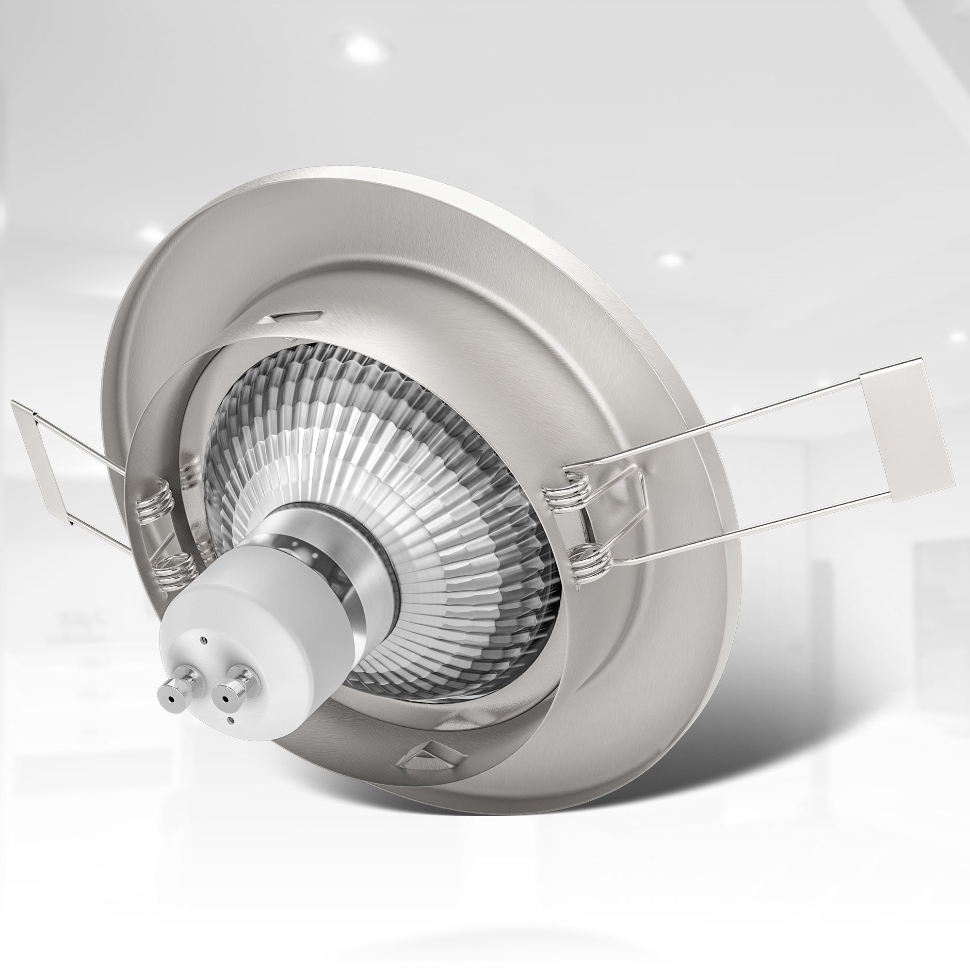 B.K.Licht LED Einbauleuchte Hila, Leuchtmittel wechselbar, Warmweiß, LED Einbaustrahler schwenkbar inkl. 3W 250 Lumen GU10 3.000K 6er SET