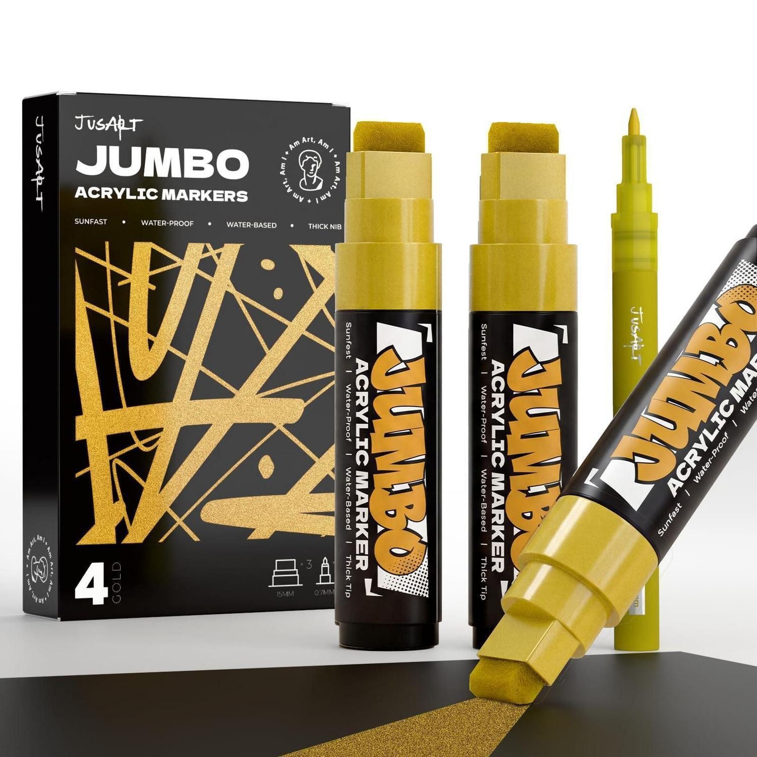 LuxusKollektion Marker Jumbo Acryl-Marker 3-in-1 Spitze Gold
