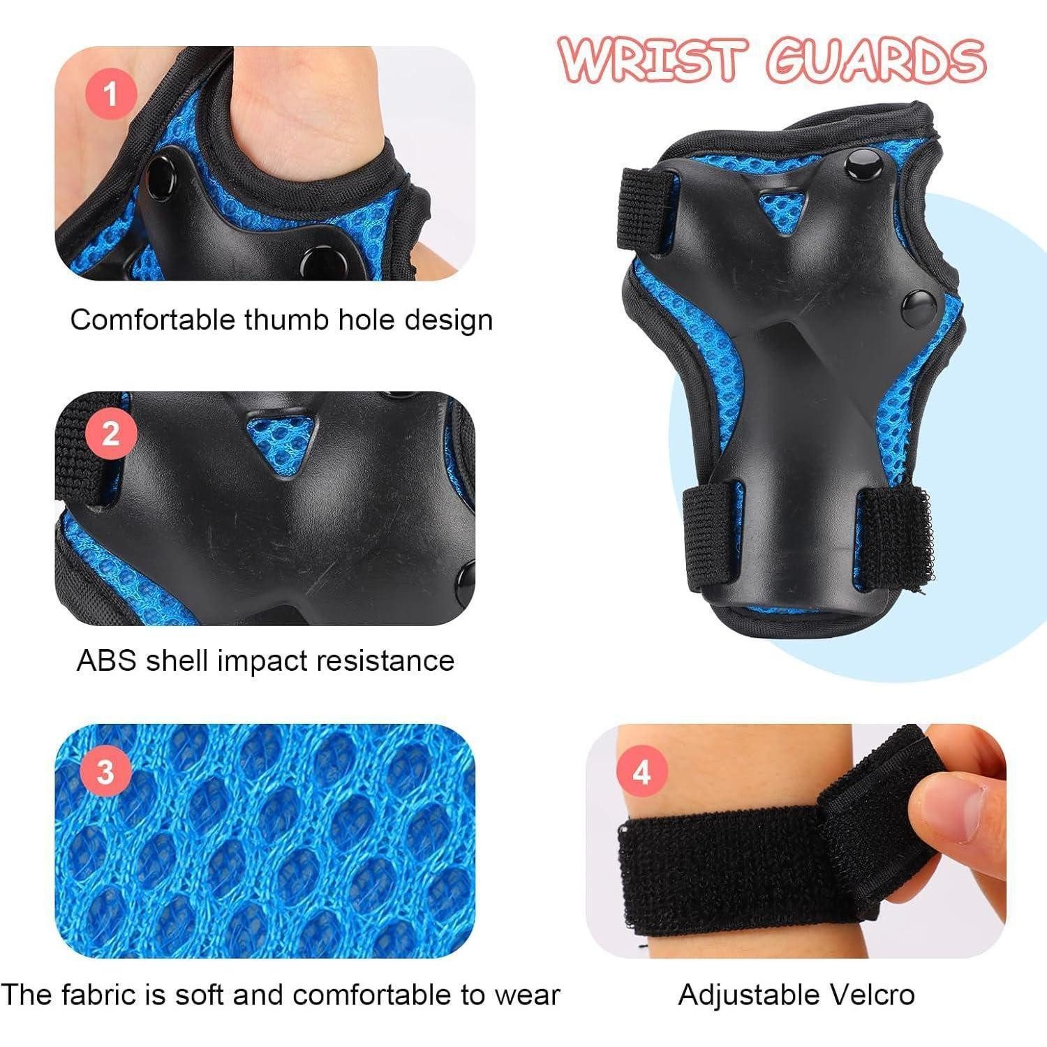 LuxusKollektion Protektoren-Set Knieschoner Kinder Verstellbare Knieschützer Ellenbogenschoner