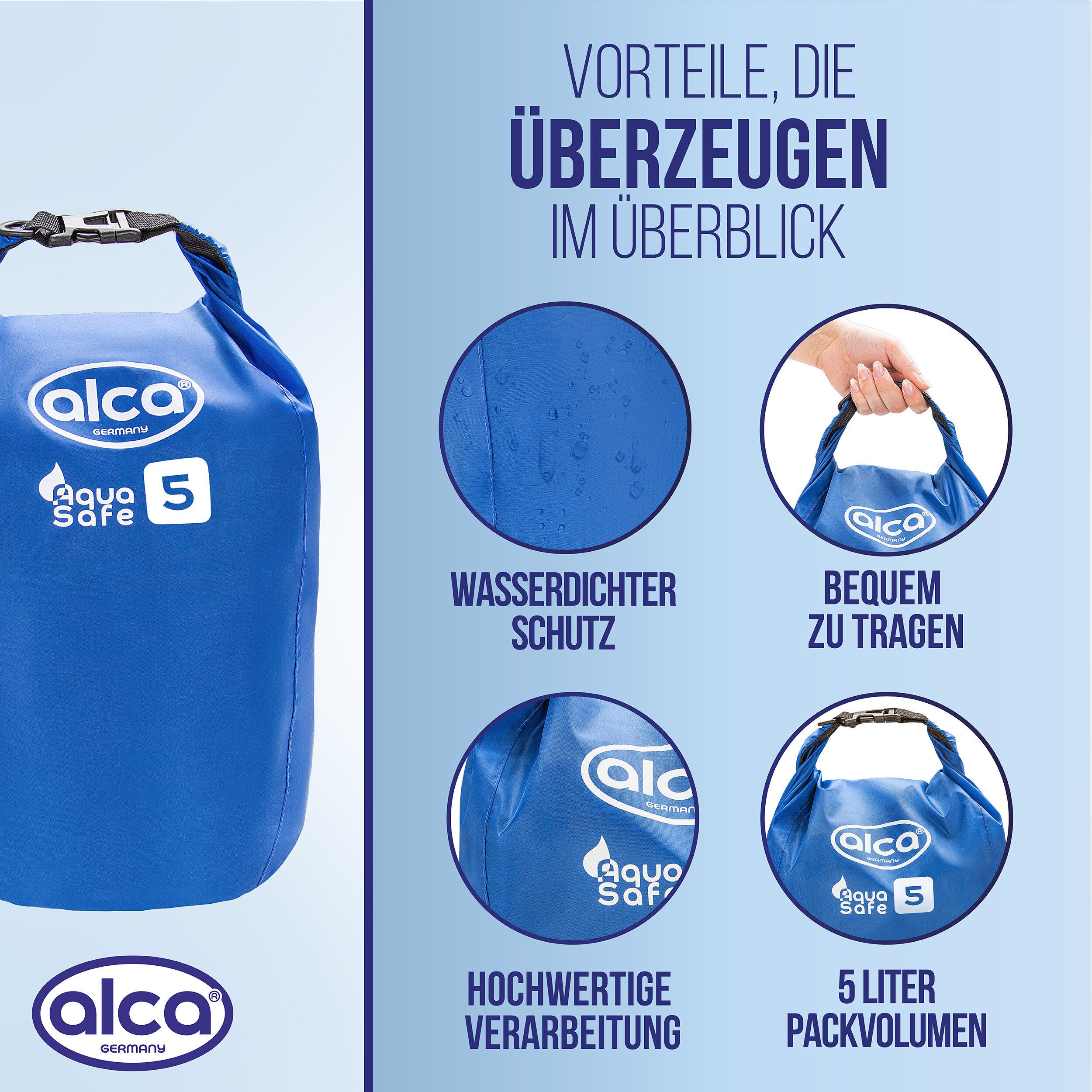 alca Packsack Drybag wasserdichter Packsack - 5L wasserdichter Rucksack Outdoor (1-tlg)
