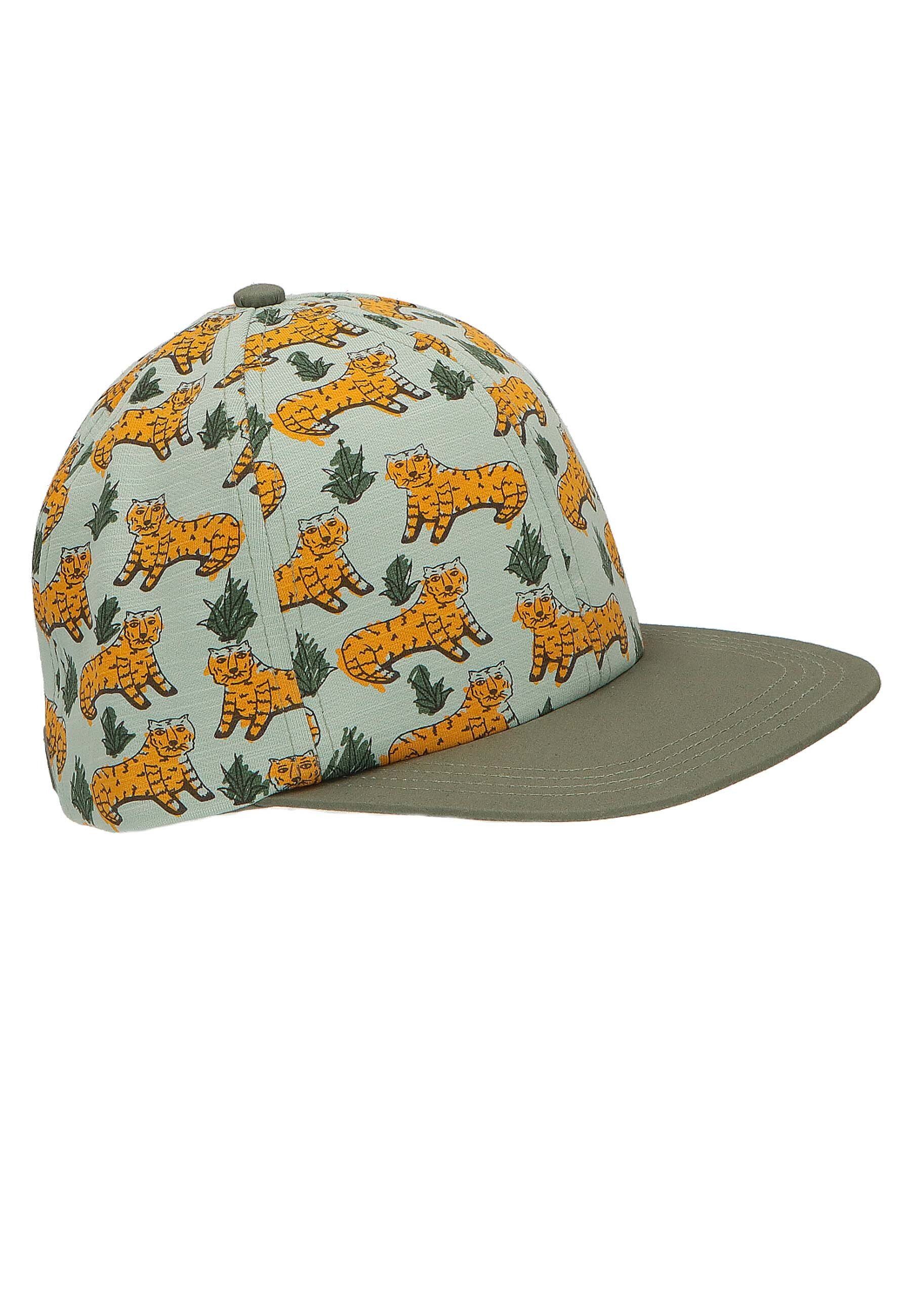 Tiger-Muster Sonnenschutz mit in UV-Schutz Sterntaler® Größenregulierung Cap Mittelgrün Baseball-Cap Kinder 50) für Basecap Jersey und (1-St., mit Baseball Hut aus Cap