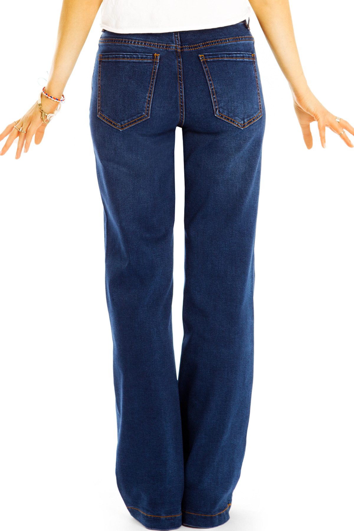 be styled Bequeme Jeans Weit geschnittene Medium waist Jeans Hose regular fit - Damen - j17k-2 mit Stretch-Anteil