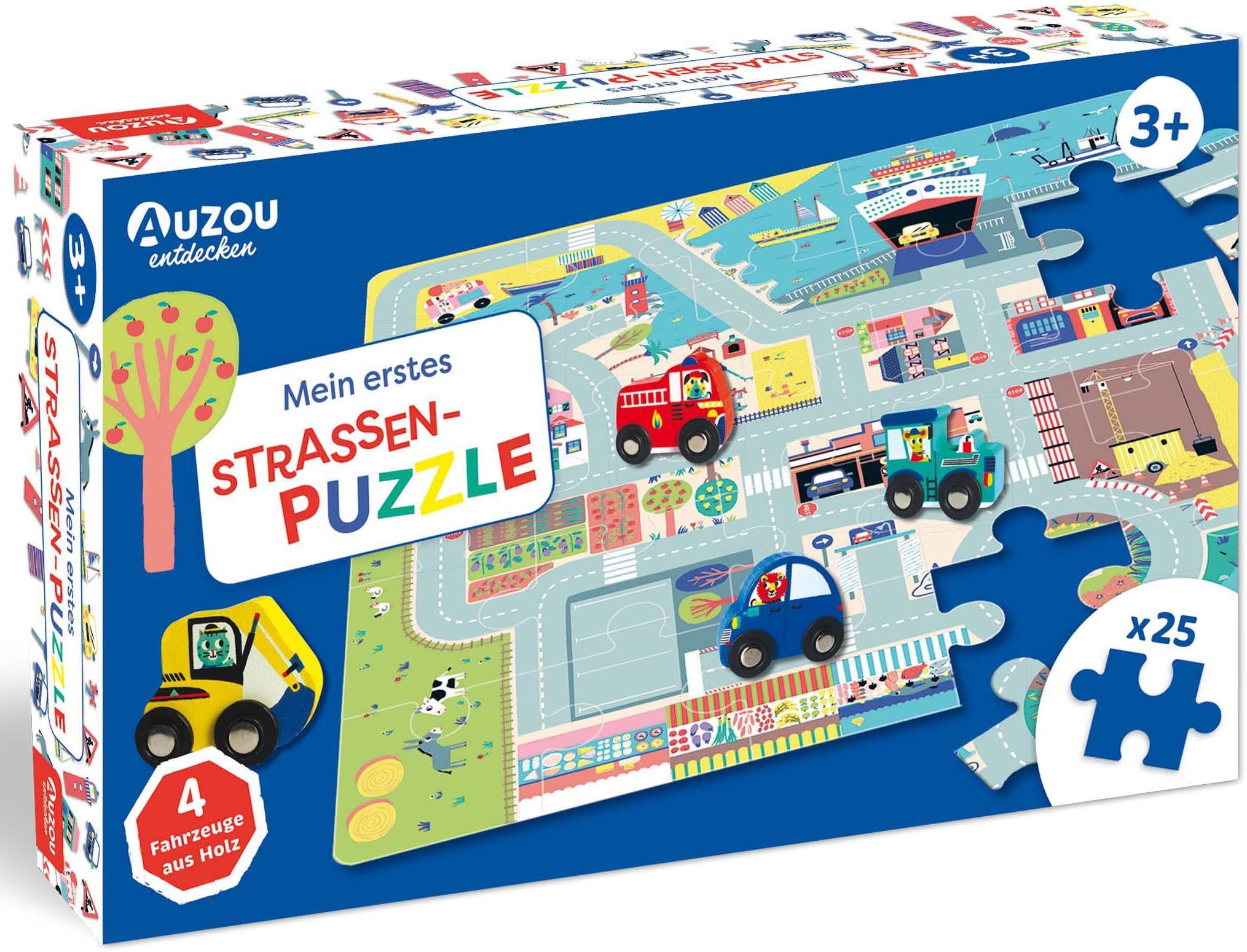 erstes Holzspielzeug, AUZOU Straßenpuzzle, Mein Puzzleteile Puzzle 25