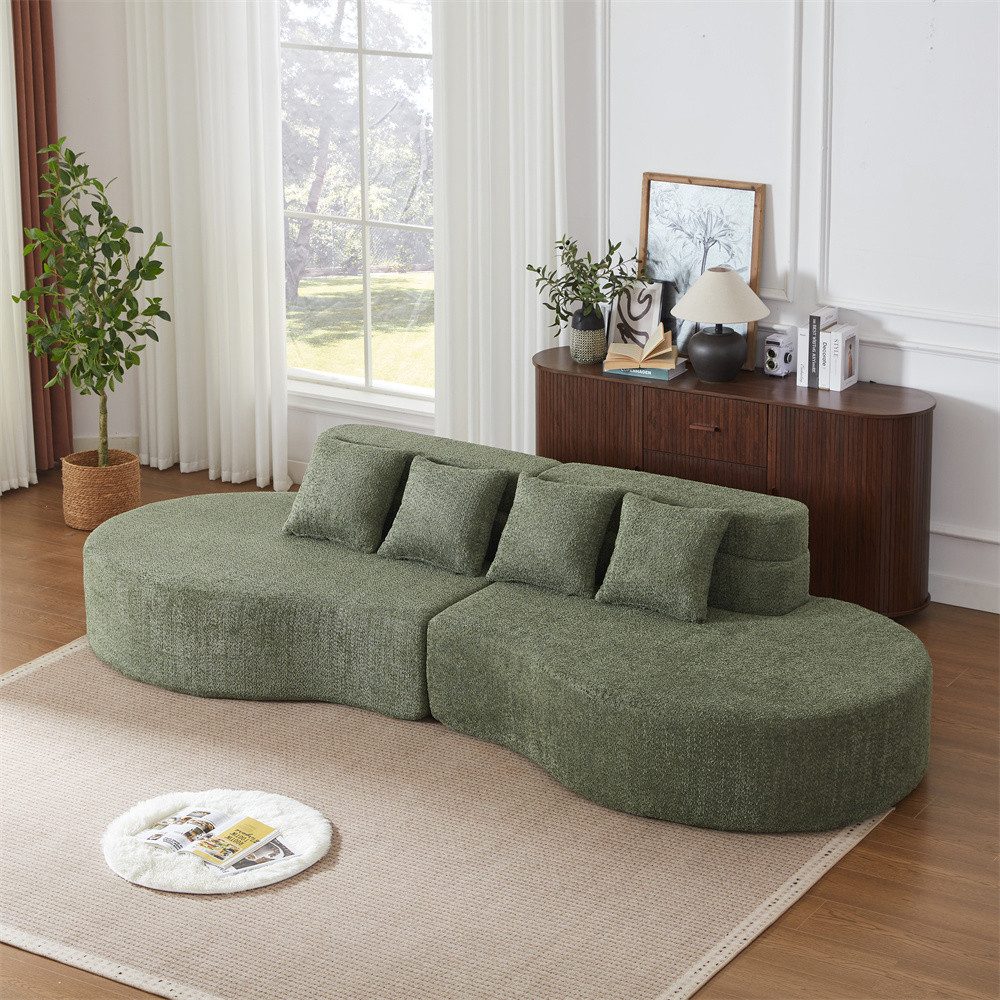 REDOM Loungesofa Modulares Schaumsofa, Abnehmbarer, waschbarer Teddyfleece-Bezug 1 Teile