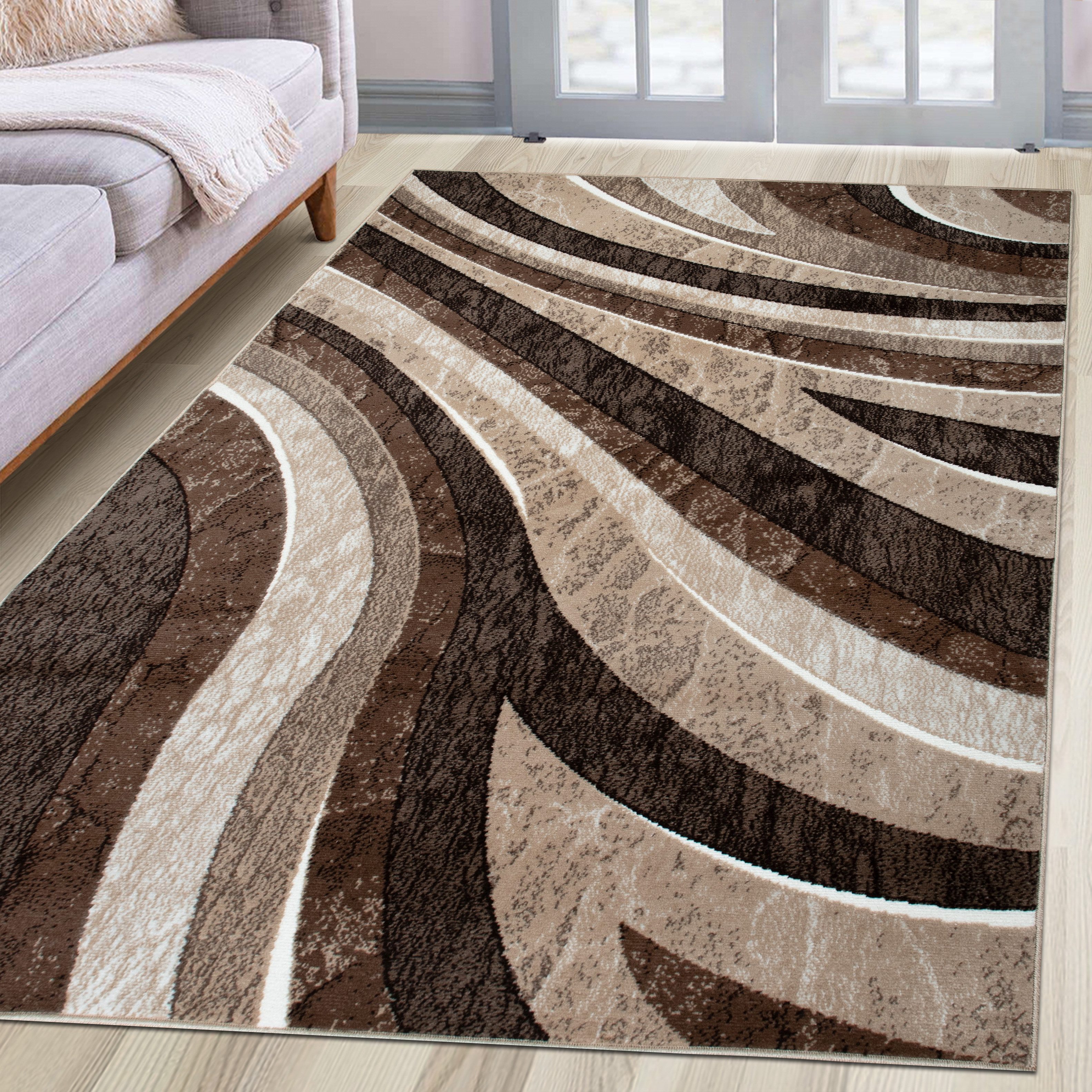 OTTO home Teppich Livil, modernes Wellen-Design, rechteckig, Höhe: 8 mm, 3D-Effekt, Kurzflor, Wohnzimmer, Esszimmer, Schlafzimmer