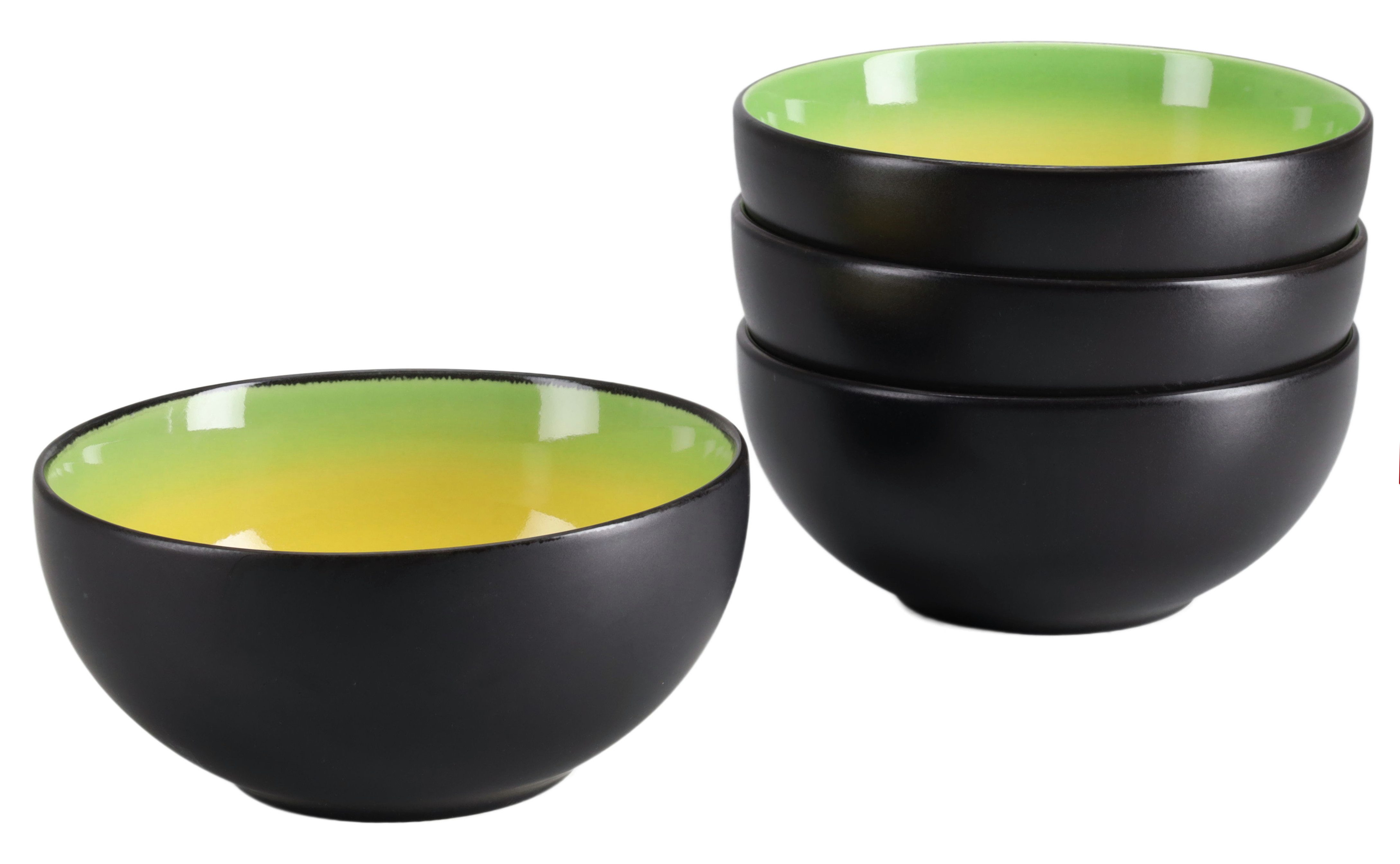 CreaTable Schüssel Hot, Buddha Bowl, 4-tlg., Steinzeug, (Set, 4-tlg), Moderne Coupeform, außergewöhnliches Design