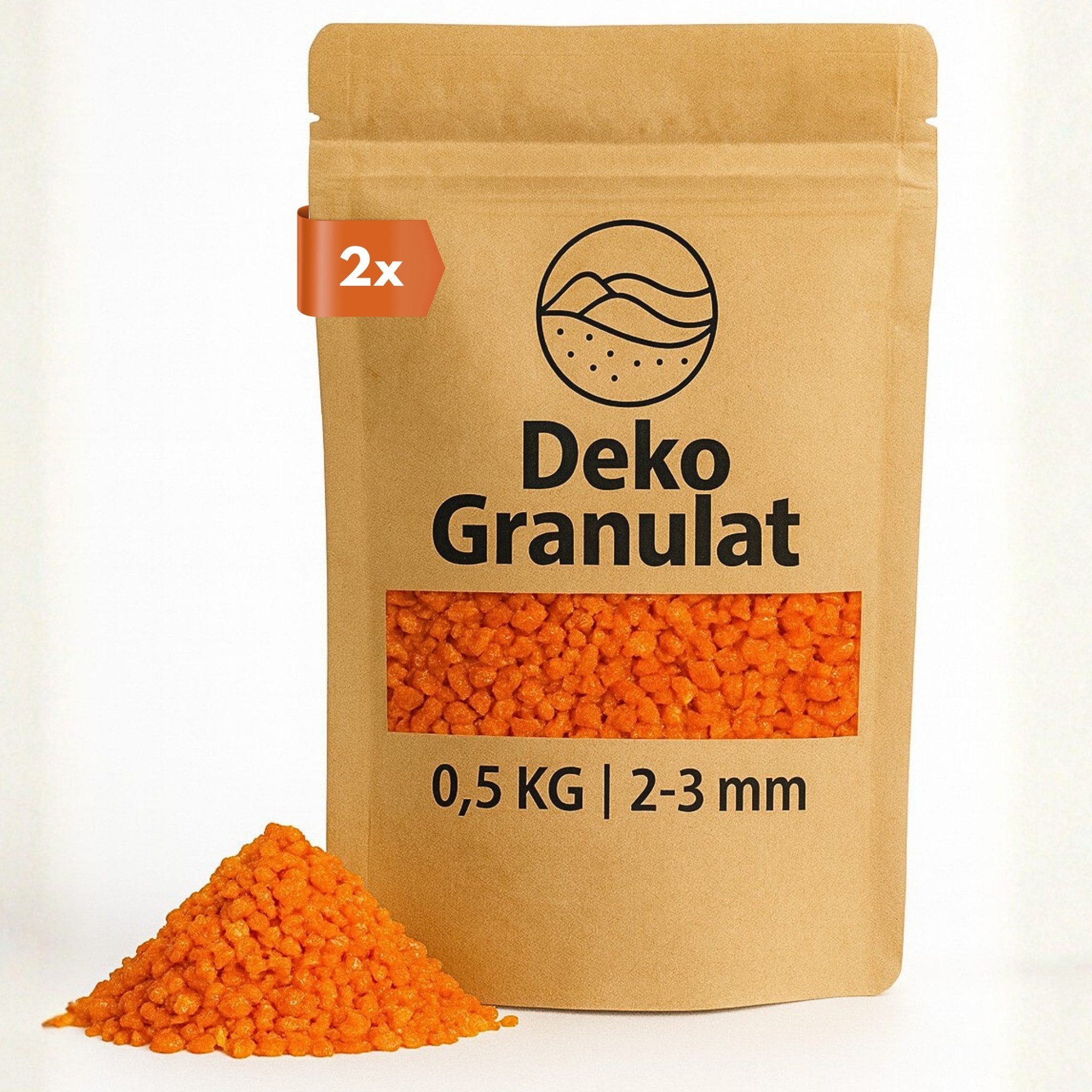 matches21 HOME & HOBBY Dekosand Deko-Granulat orange Ø 2 - 3 mm als Gläser, Vasen Streudeko (1-St), 10 kg grober Deko-Sand aus bunten Steinchen