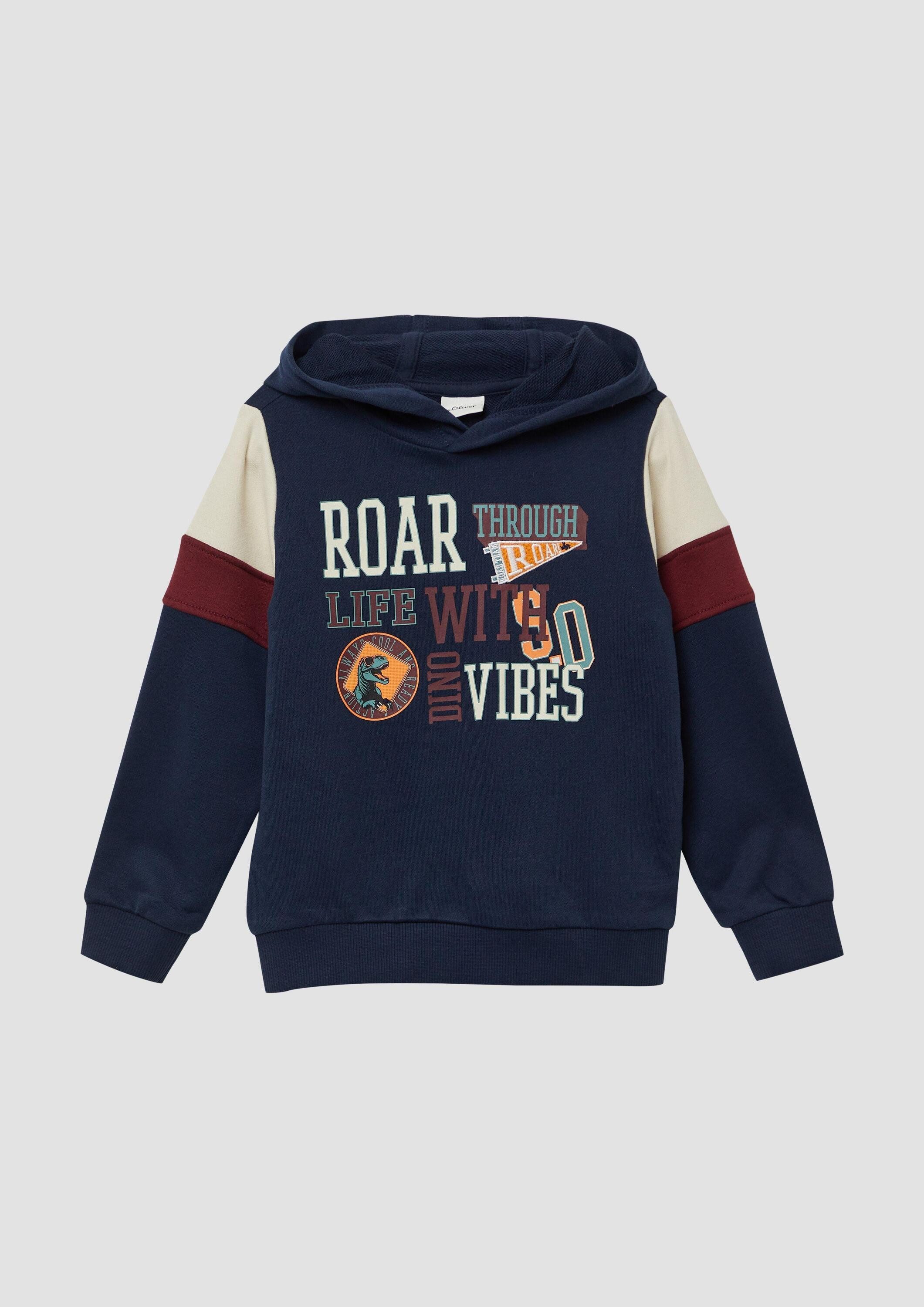 s.Oliver Sweatshirt Sweatshirt Hoodie mit Print und Kontrast-Details günstig online kaufen
