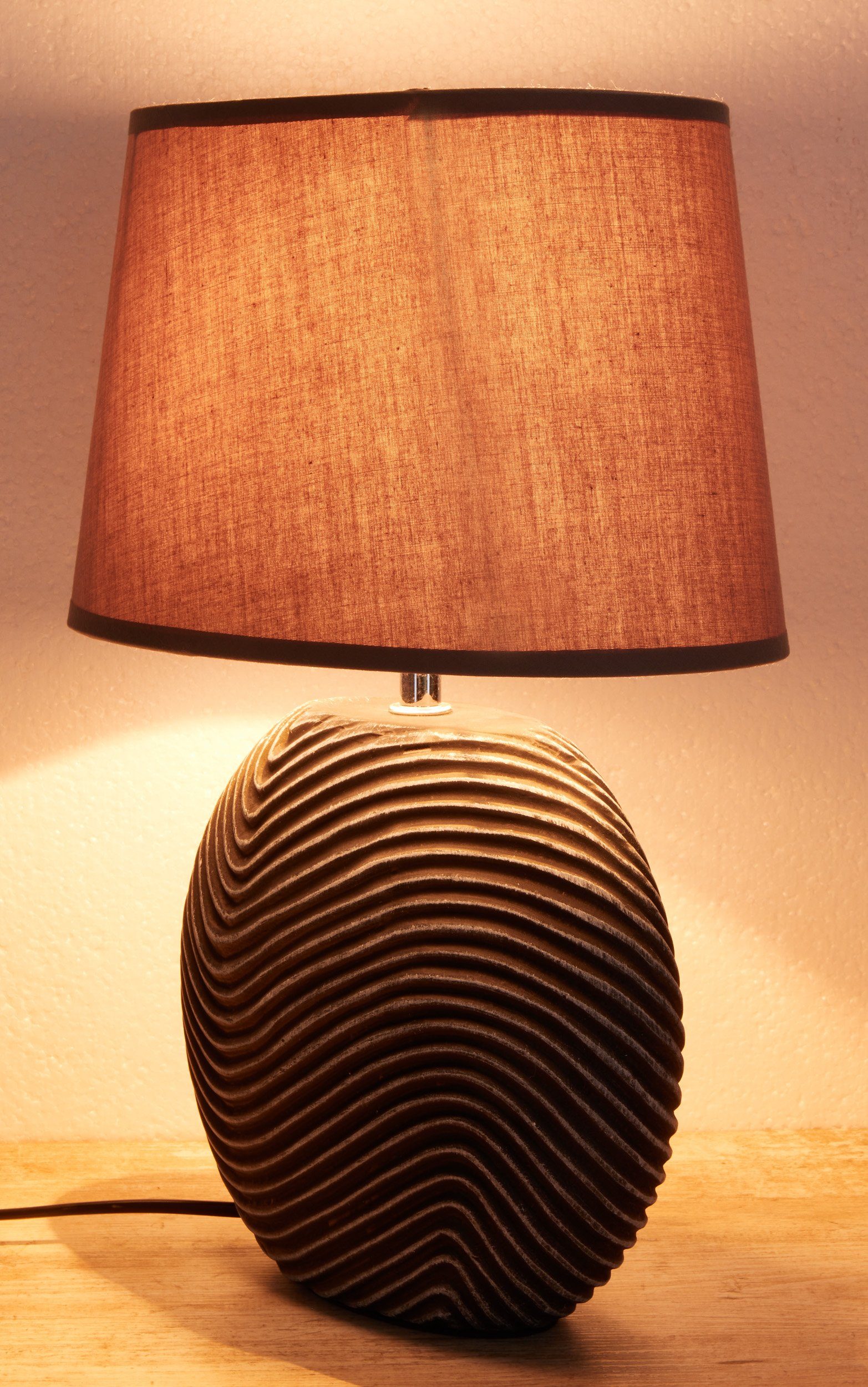 BRUBAKER Tischleuchte Zen Garden Tischlampe, Ohne Leuchtmittel, moderne Nachttischlampe mit Keramikfuß