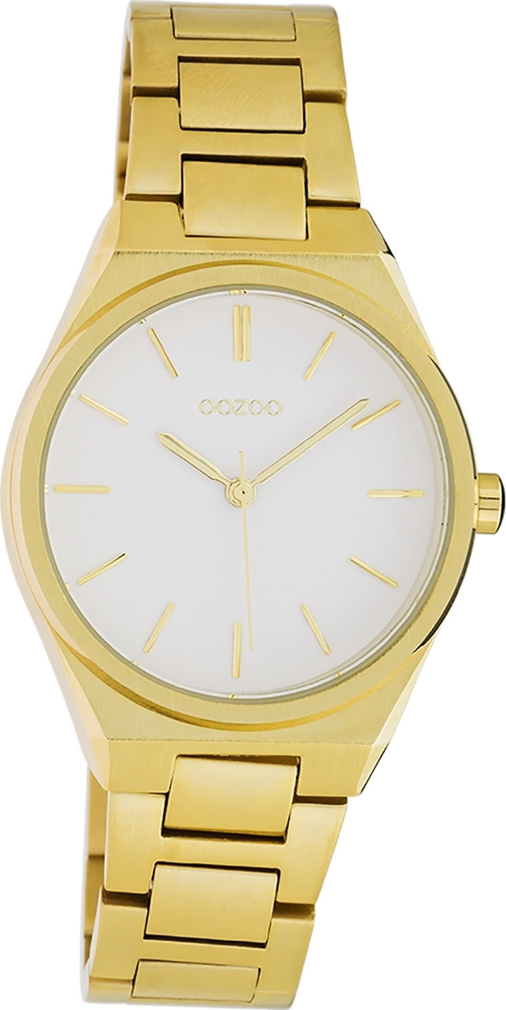OOZOO Quarzuhr Oozoo Unisex Armbanduhr Timepieces Analog, (Analoguhr), Damen, Herrenuhr rund, mittel (ca. 34mm), Metallarmband gold, Fashion