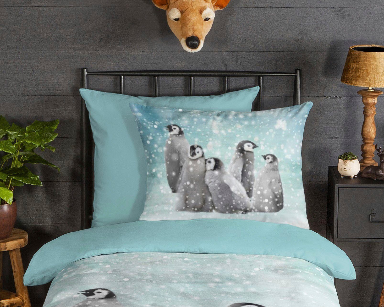 good morning Kinderbettwäsche Pengu, flanell, 2 teilig, 100% Baumwolle/ Flanell (Biber)
