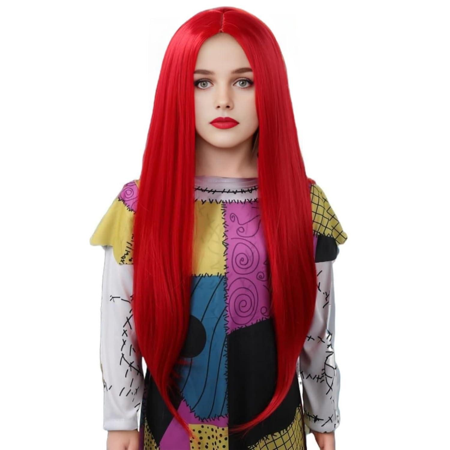 Kostüm-Perücke Perücke Lang Glatt Cosplay Kostüm Halloween Synthetisch Rot