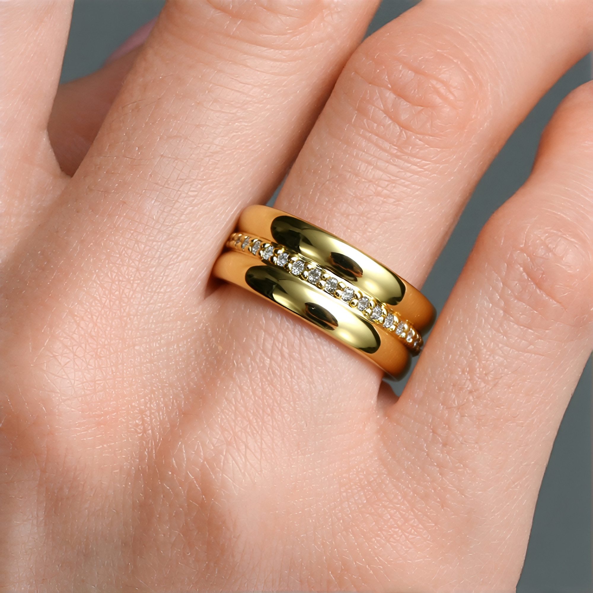 Cavill Diamantring Cavill 0,21 ct Schokoladen-Brillant Ring, Sterlingsilber vergoldet (1-tlg)