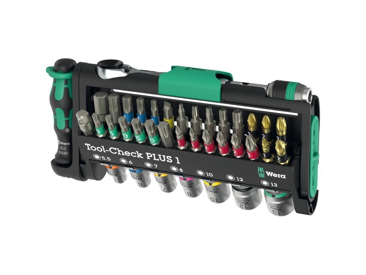 Wera Bit-Set Tool-Check PLUS 1, 39-St., Superkompaktes 39-teiliges Werkzeugset für Hand- und Maschinen-Einsatz