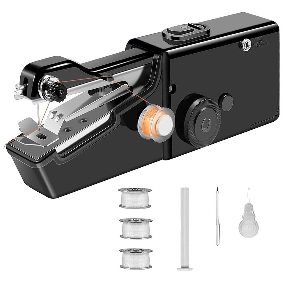 TUWENA Nähmaschine Handnähmaschine, Tragbare Mini-Nähmaschine,Elektrische Handnähmaschine, Mit Nähzubehör für Anfänger, für Kleidung,Stoffe, Cutains, Home Travel