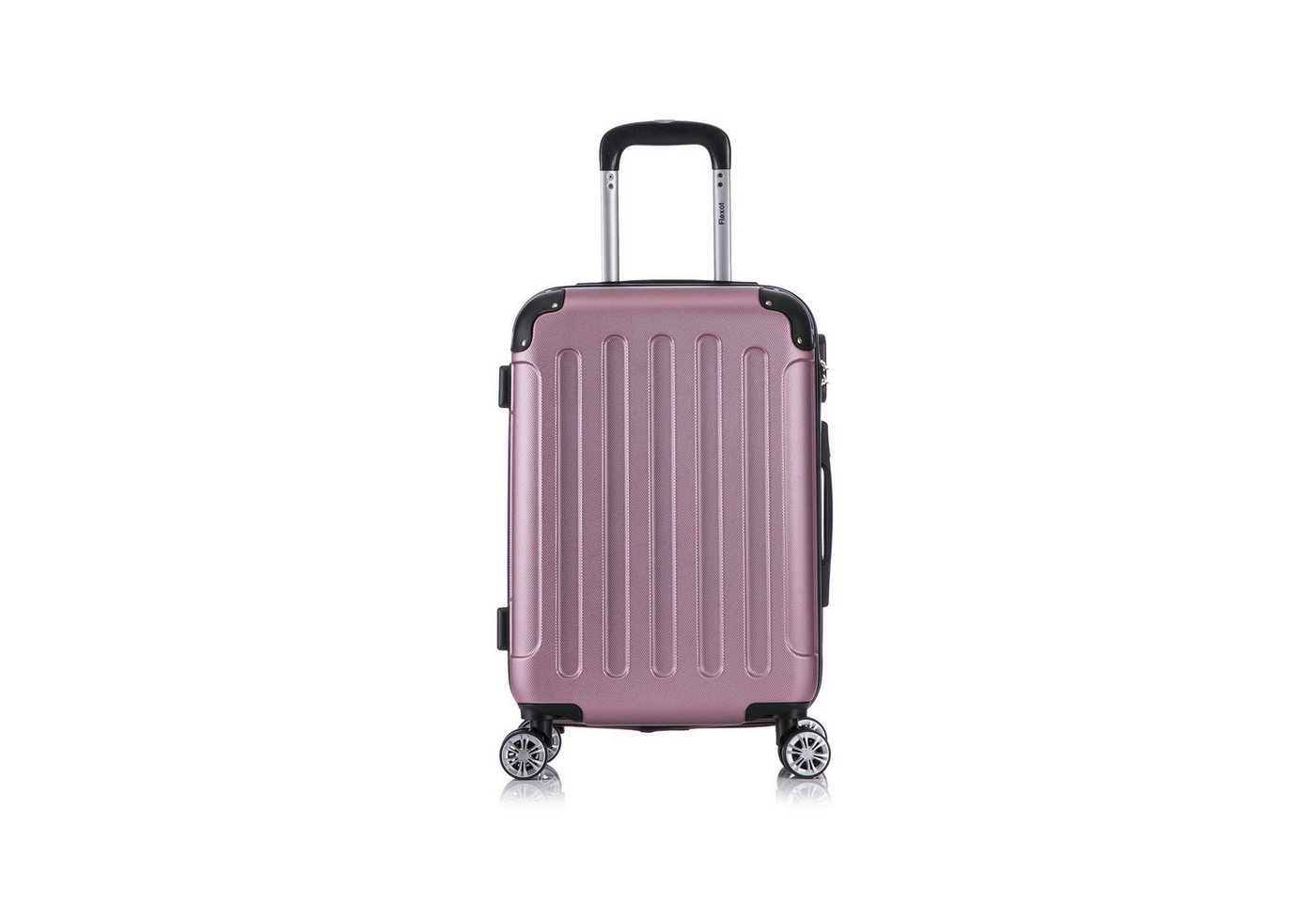 Flexot Hartschalen-Trolley F-2045 Kofferset, 360° Rollen, robuster Reisekoffer, Bordcase, 4 Rollen, Robuster und moderner Koffer mit vier 360° Rollen und Zahlenschloss