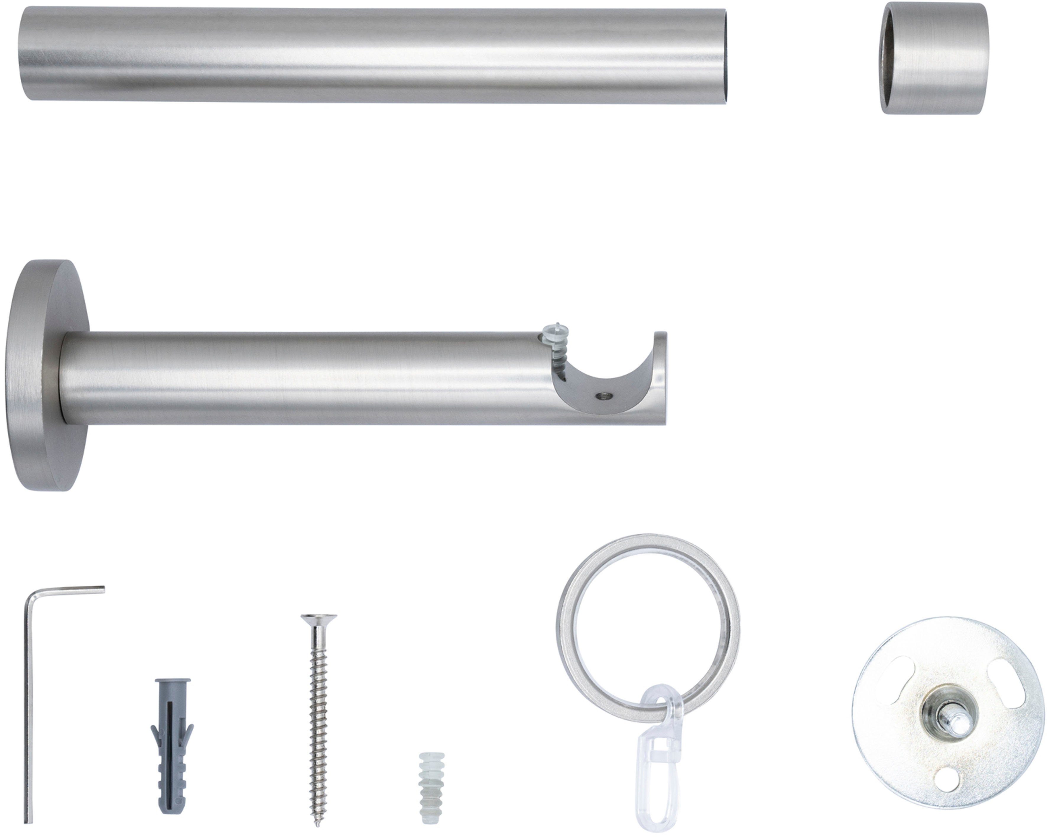 mydeco Gardinenstange 20mm Cap Wandträger 12 cm, 1-läufig, Fixmaß, verschraubt