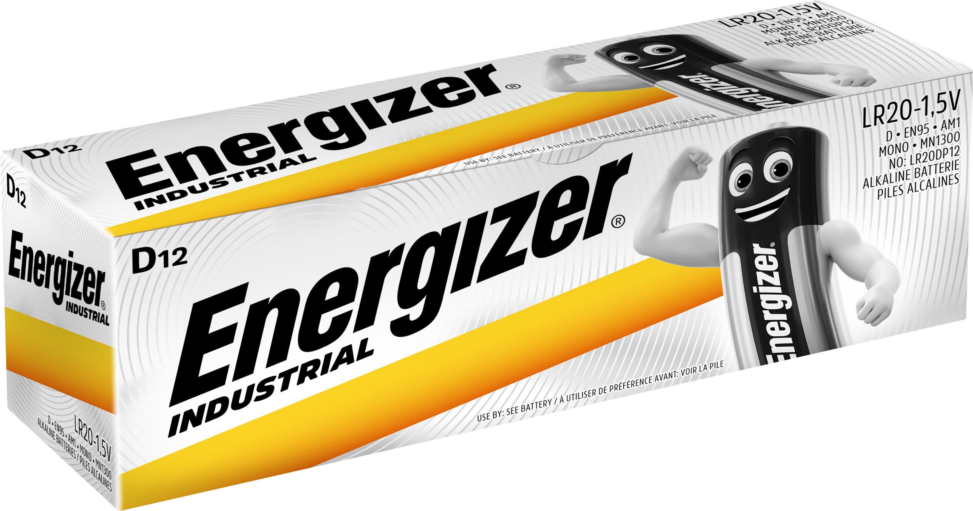 Energizer Energizer LR20 Mono D Batterien mit 1,5V, Alkaline Power für Industri Batterie, (1,5 V)