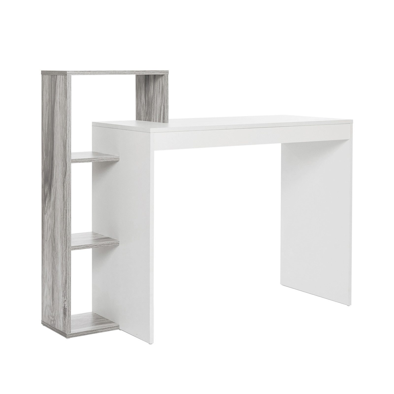 Mondeer Schreibtisch Computertisch, mit Ablagefach, Weiß+Grau günstig online kaufen