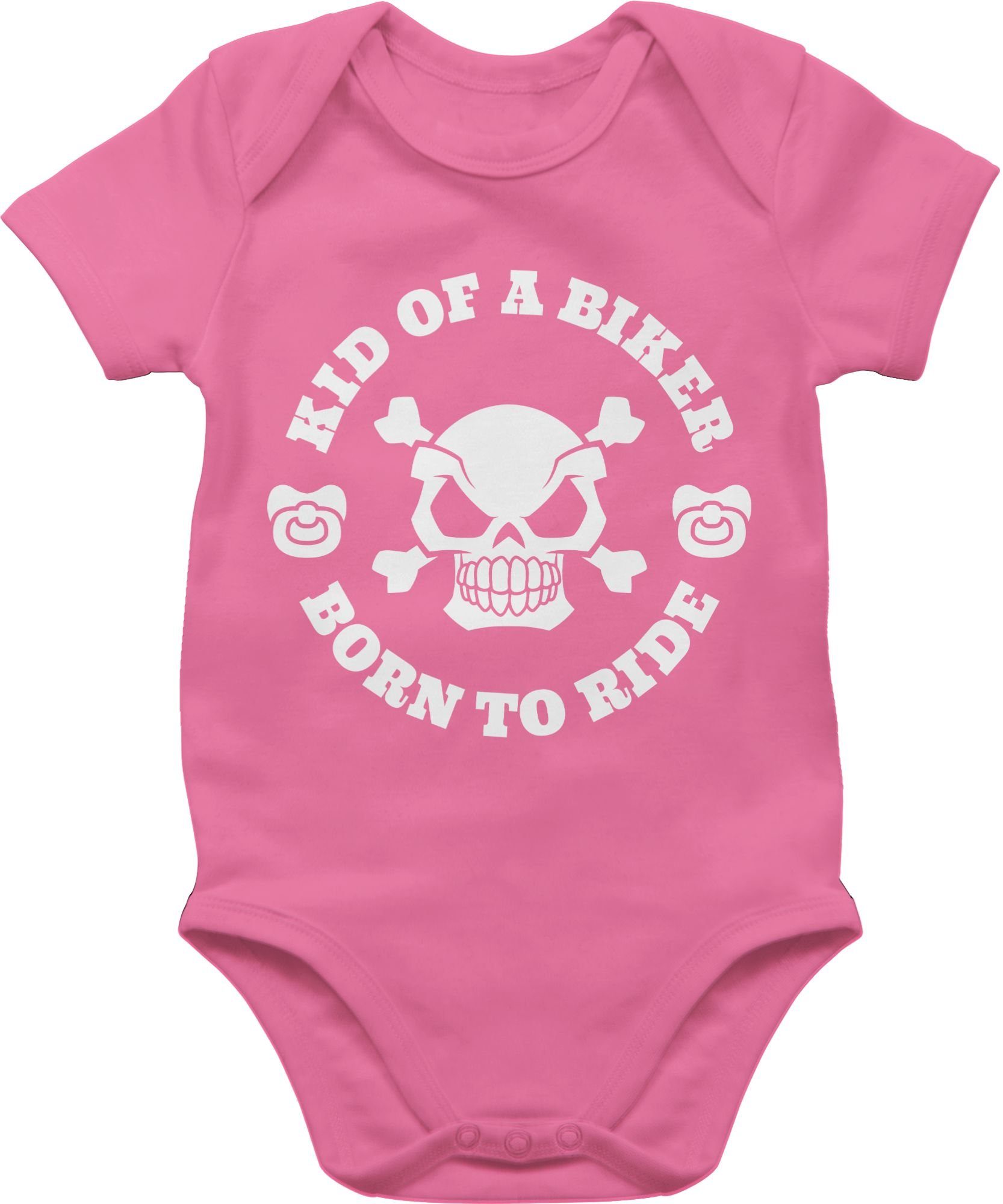 Shirtracer Shirtbody Kid of a biker born to ride Sprüche Baby 2 Pink