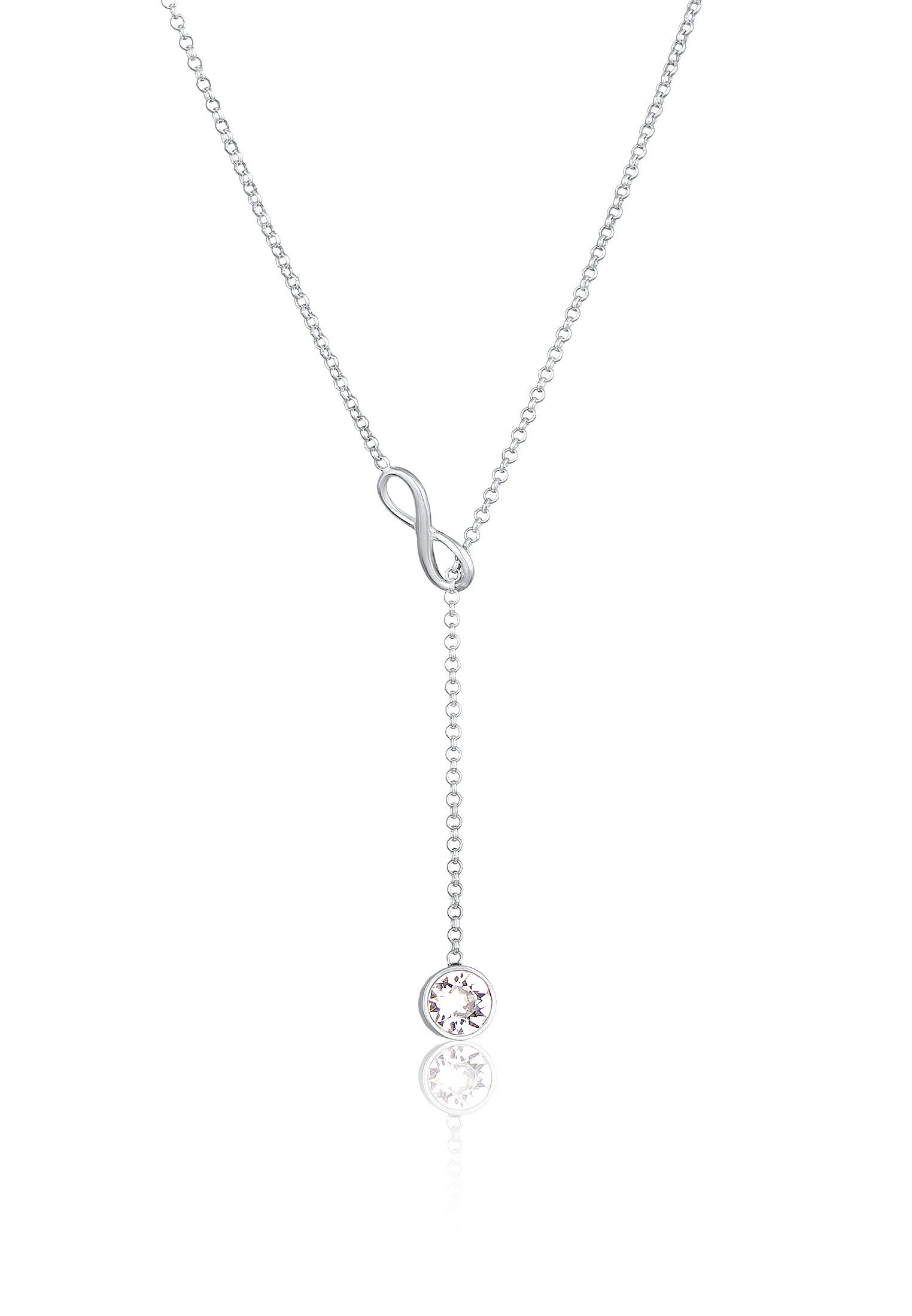 Elli Kette mit Anhänger Y-Kette Infinity Unendlichkeit Kristall 925 Silber, günstig online kaufen