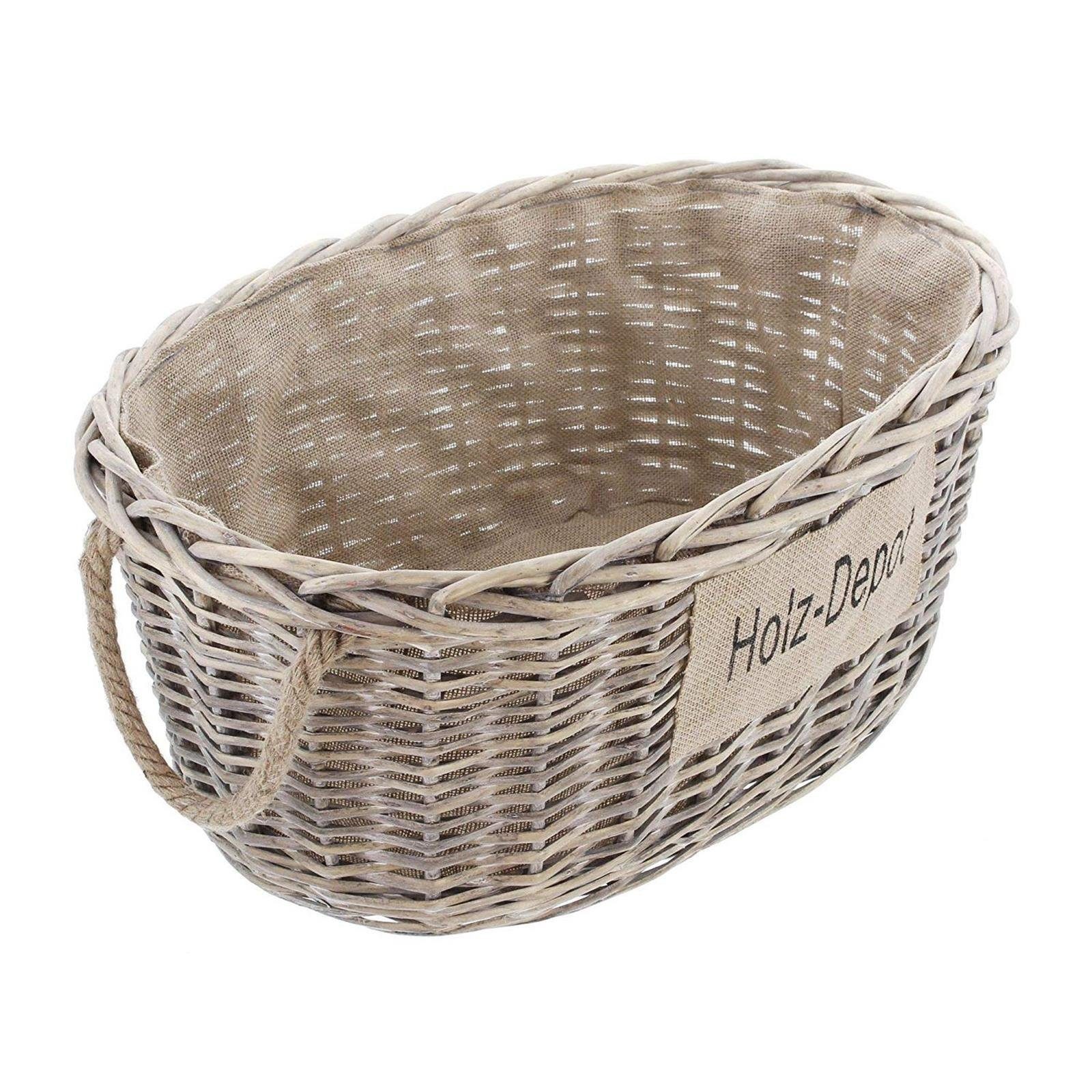 Home-trends24.de Kaminholzkorb Kaminholzkorb Brennholzkorb Korb Holz Groß W günstig online kaufen