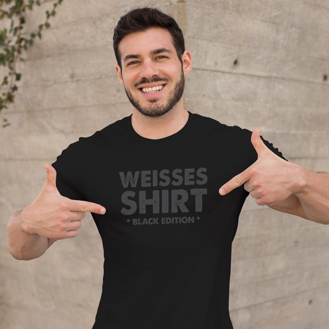 MoonWorks Print-Shirt Herren T-Shirt Weisses Shirt Black Edition Witz Gag Flachwitz mit Print