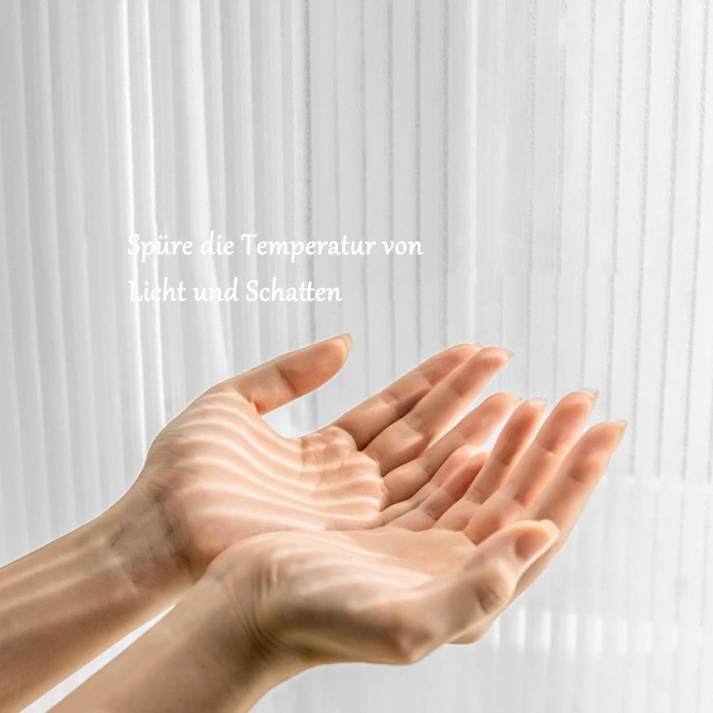 Zyronn Vorhang Selbstklebende Gardinen Weiß 2er Set – Transparenter Sichtschutz, Lichtfilternd, Ohne Bohren, Mit Klettverschluss – Bild 3 von 5